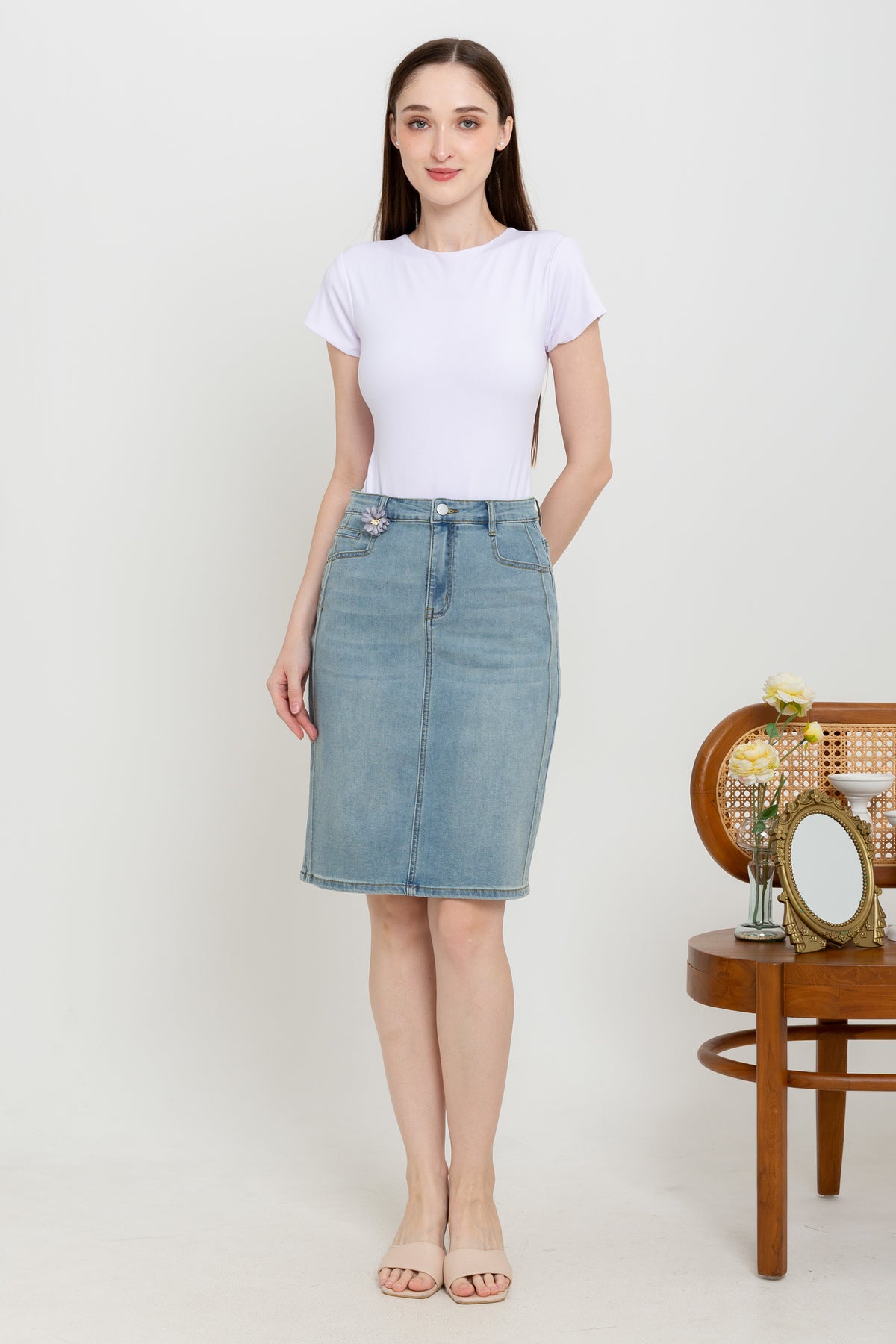 Skirt Light Blue Jeans s432