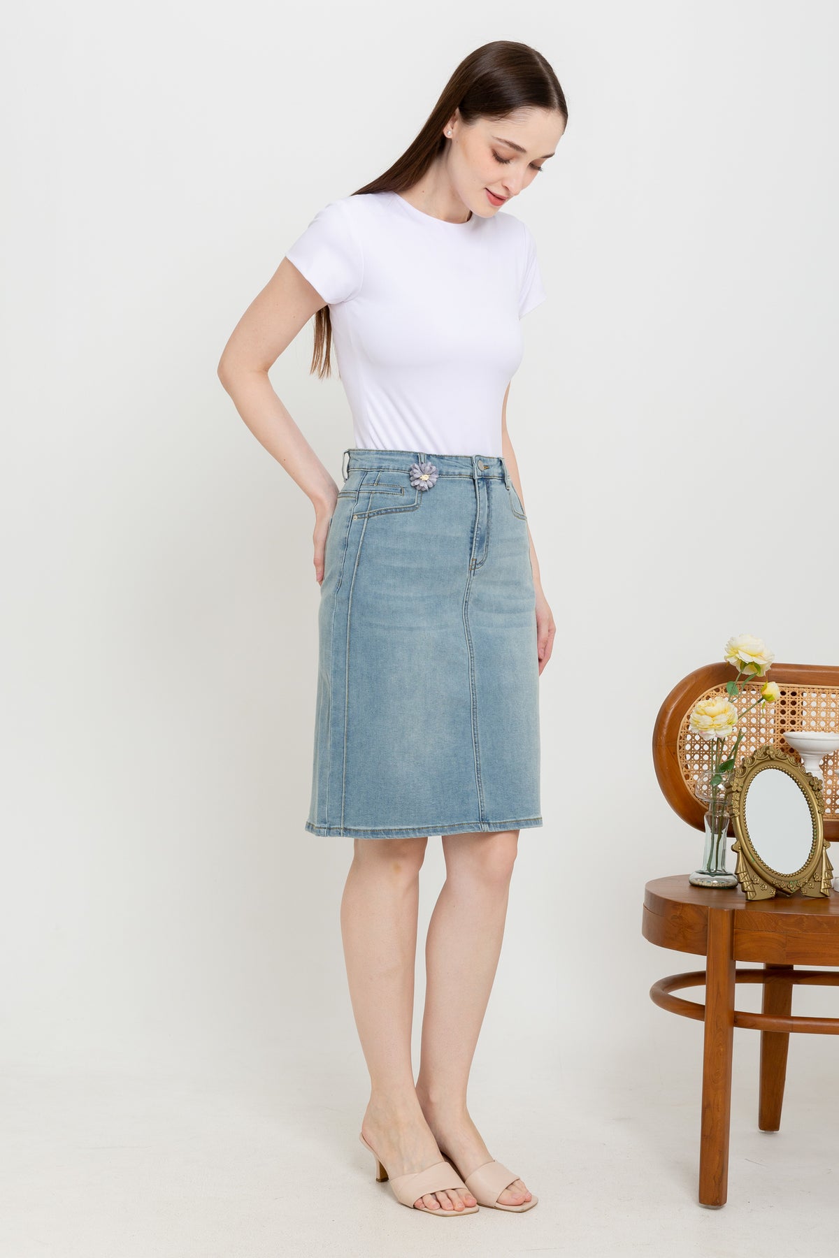 Skirt Light Blue Jeans s432