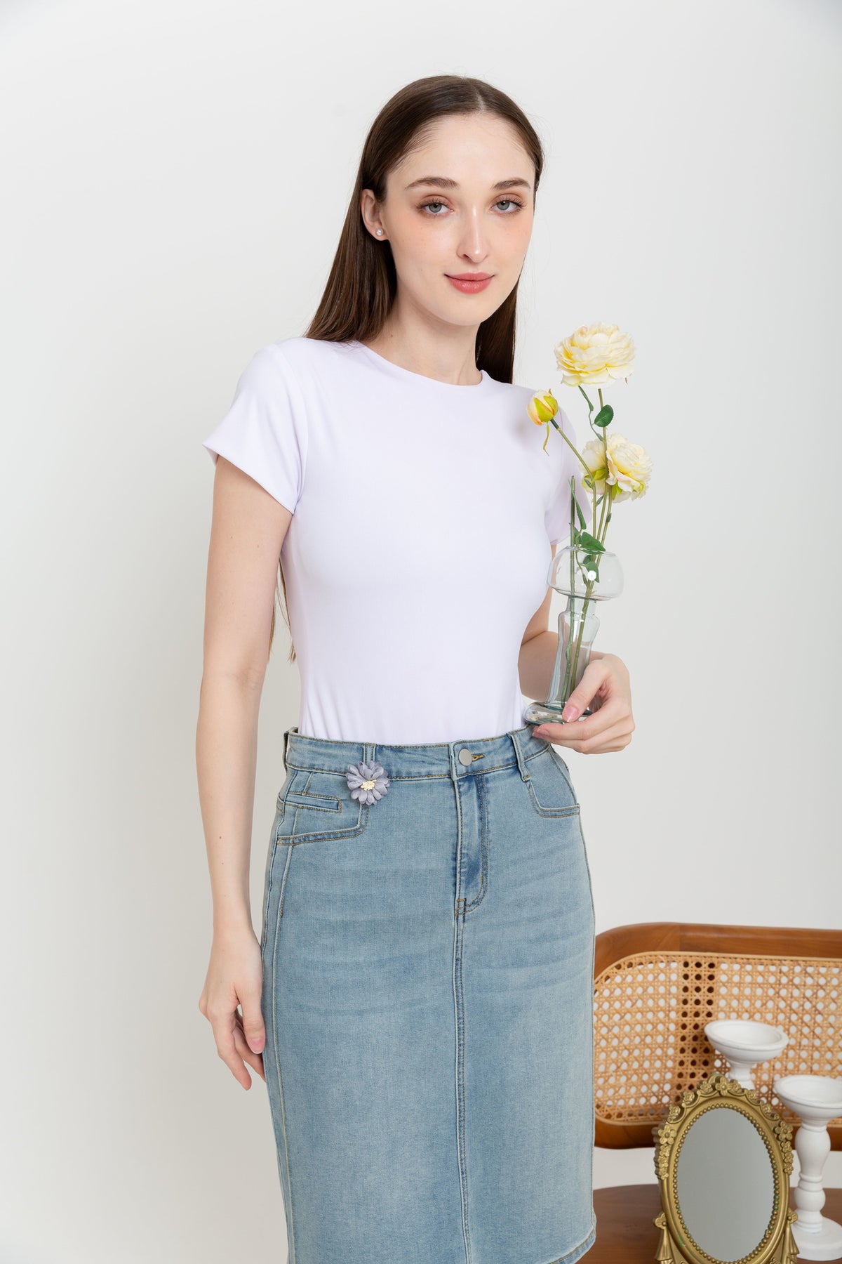 Skirt Light Blue Jeans s432