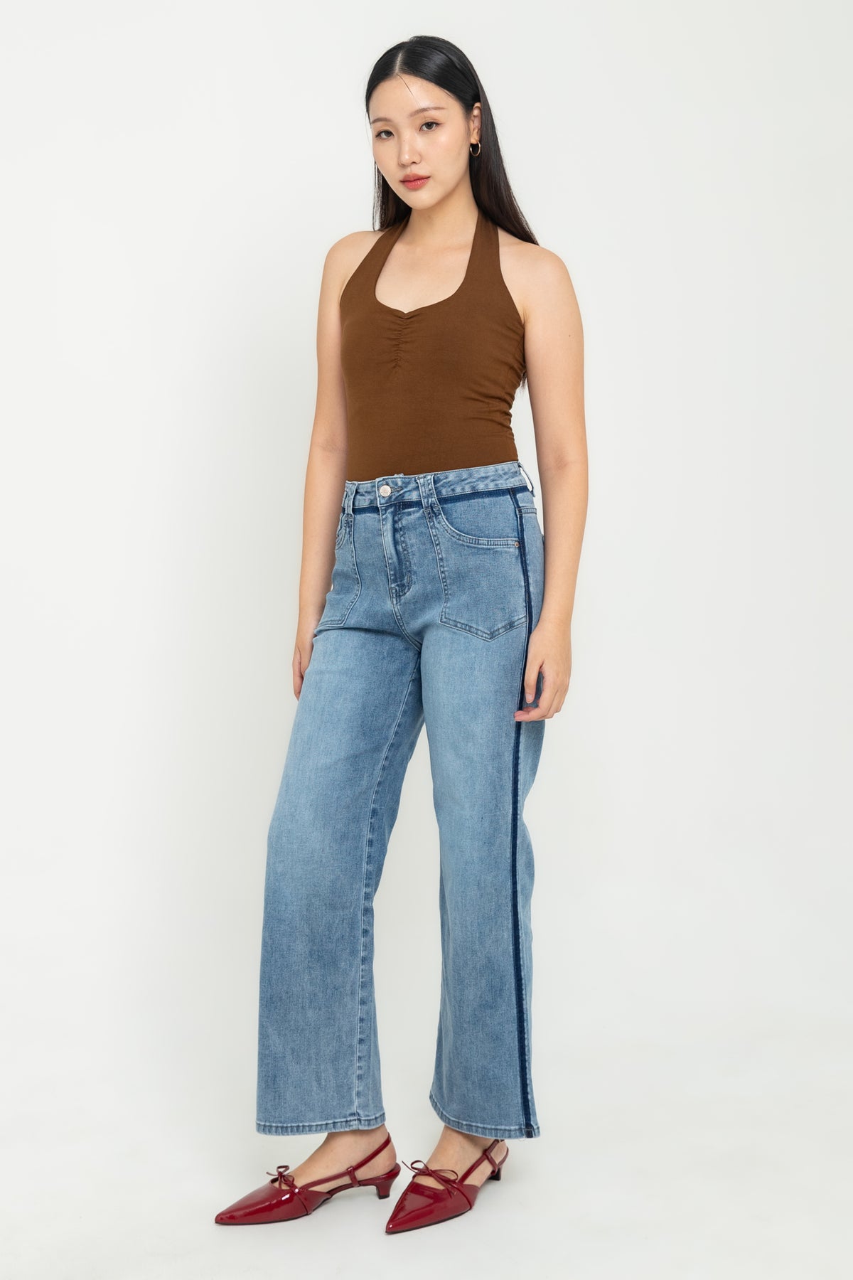 Wide Leg Light Blue Jeans c177