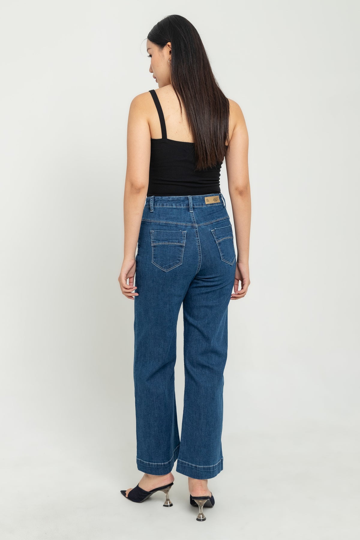 Wide Leg Dark Blue Jeans s475