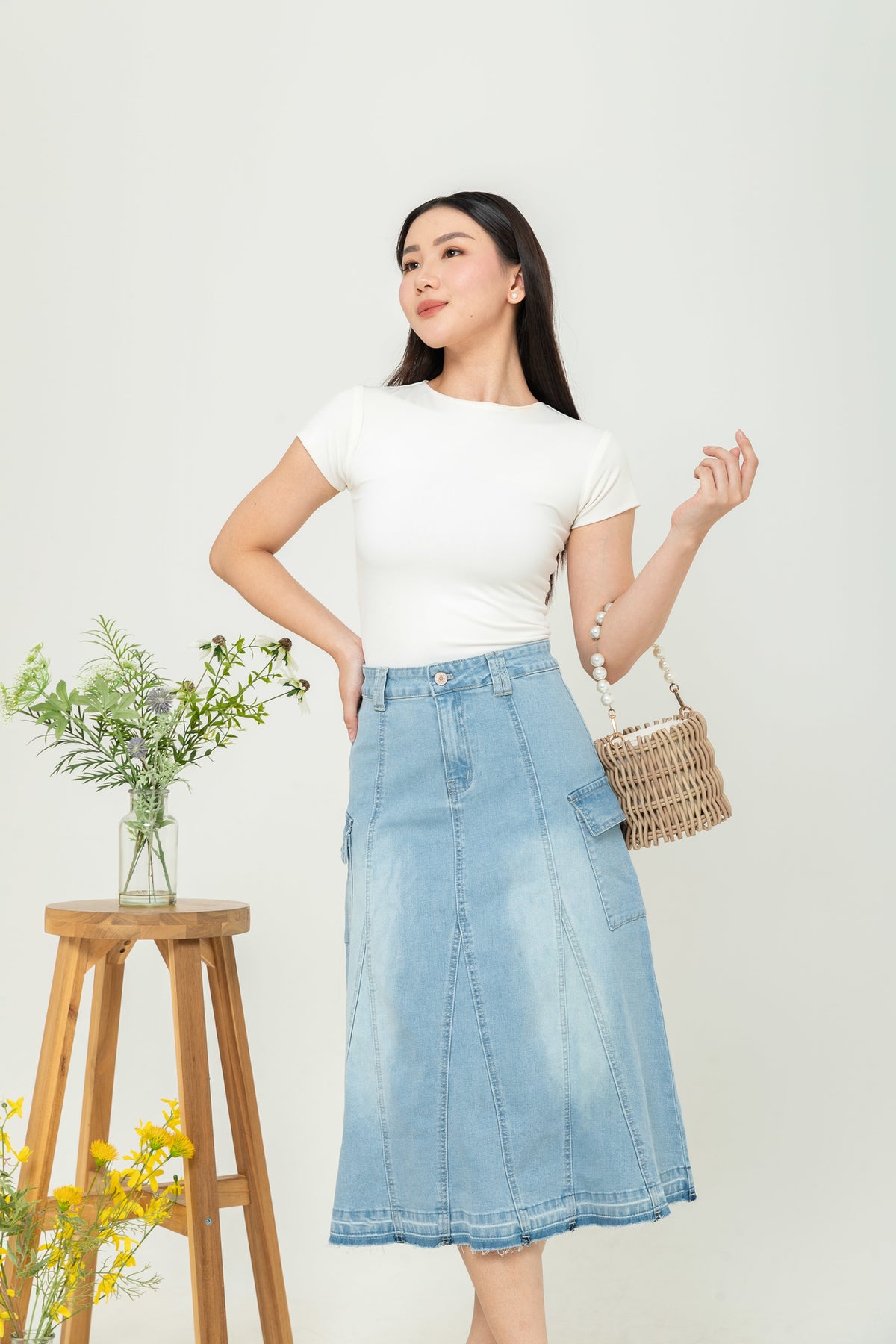 Skirt Light Blue Jeans s370