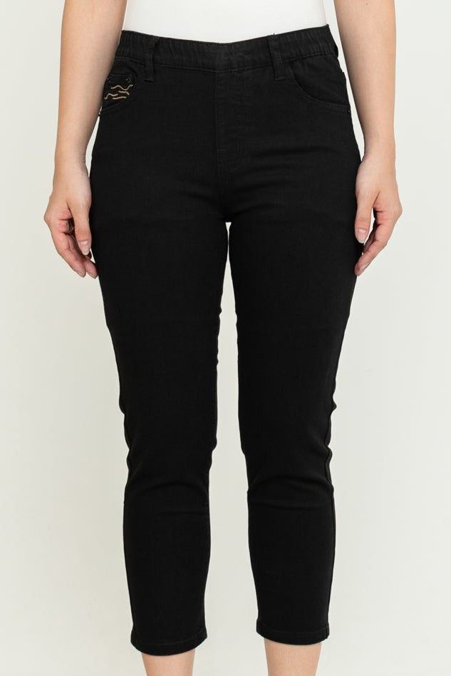 Cropped Black Jeans s379