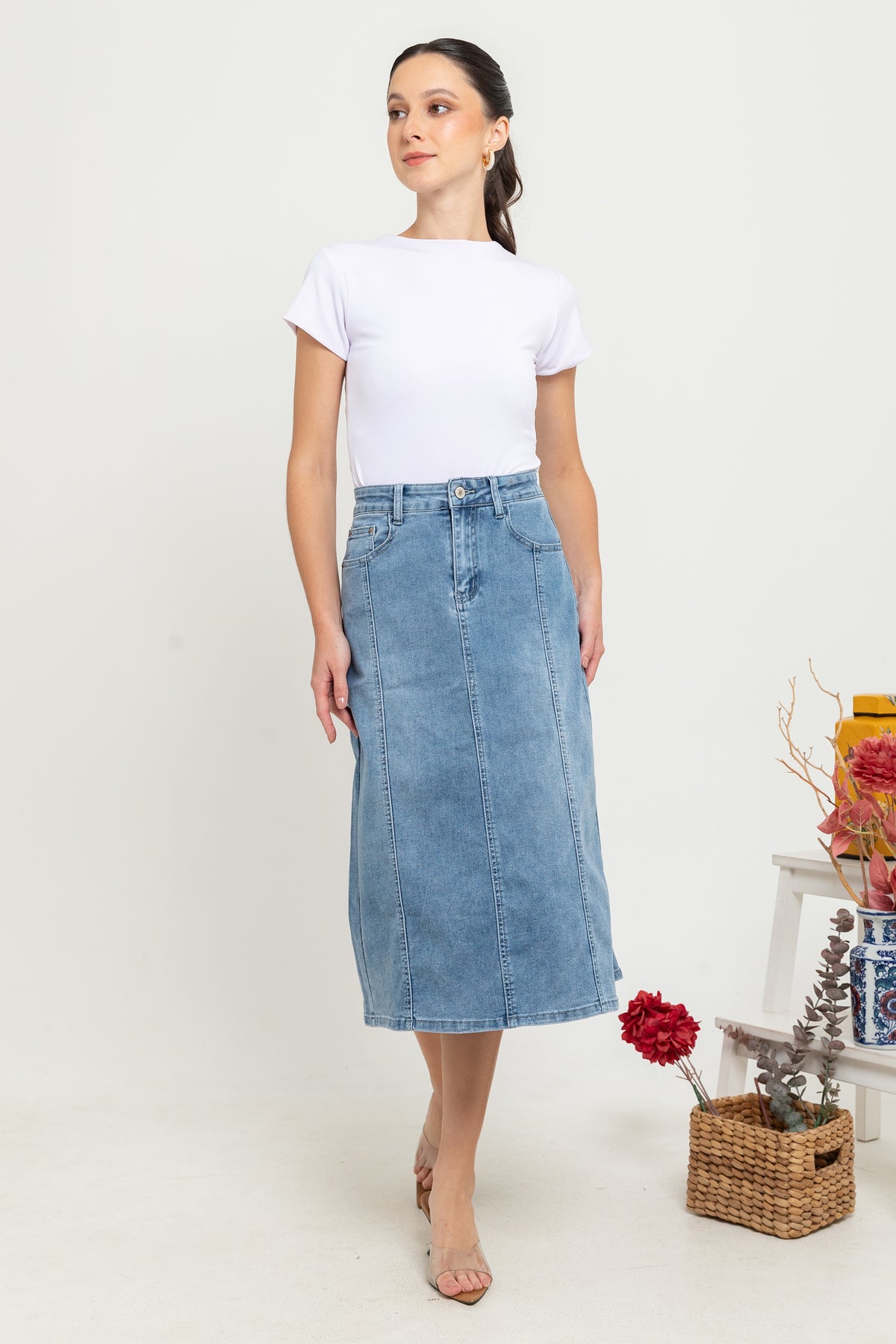 Skirt Light Blue Jeans c153