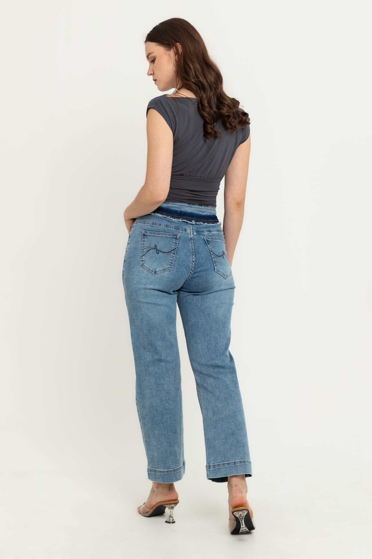 Wide Leg Light Blue Jeans s454