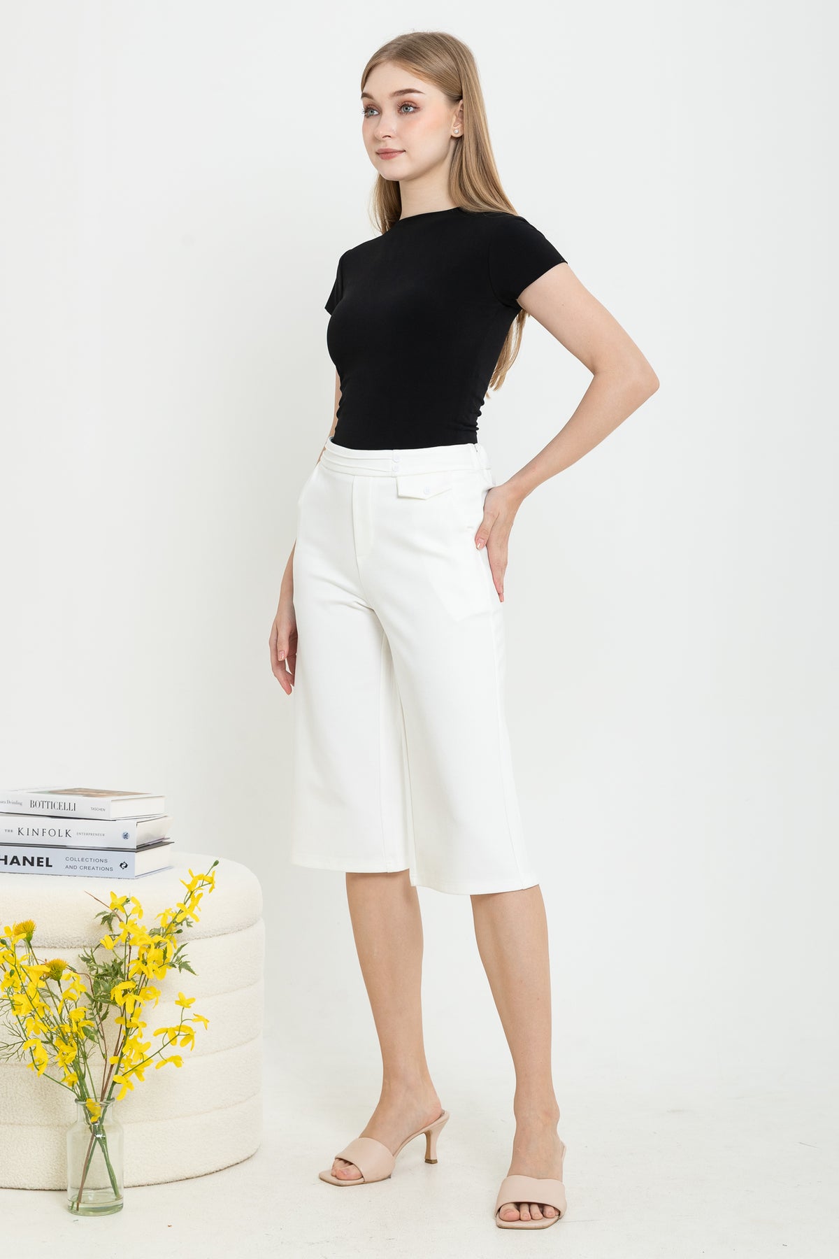 Combed Cotton Cropped Pants 7572