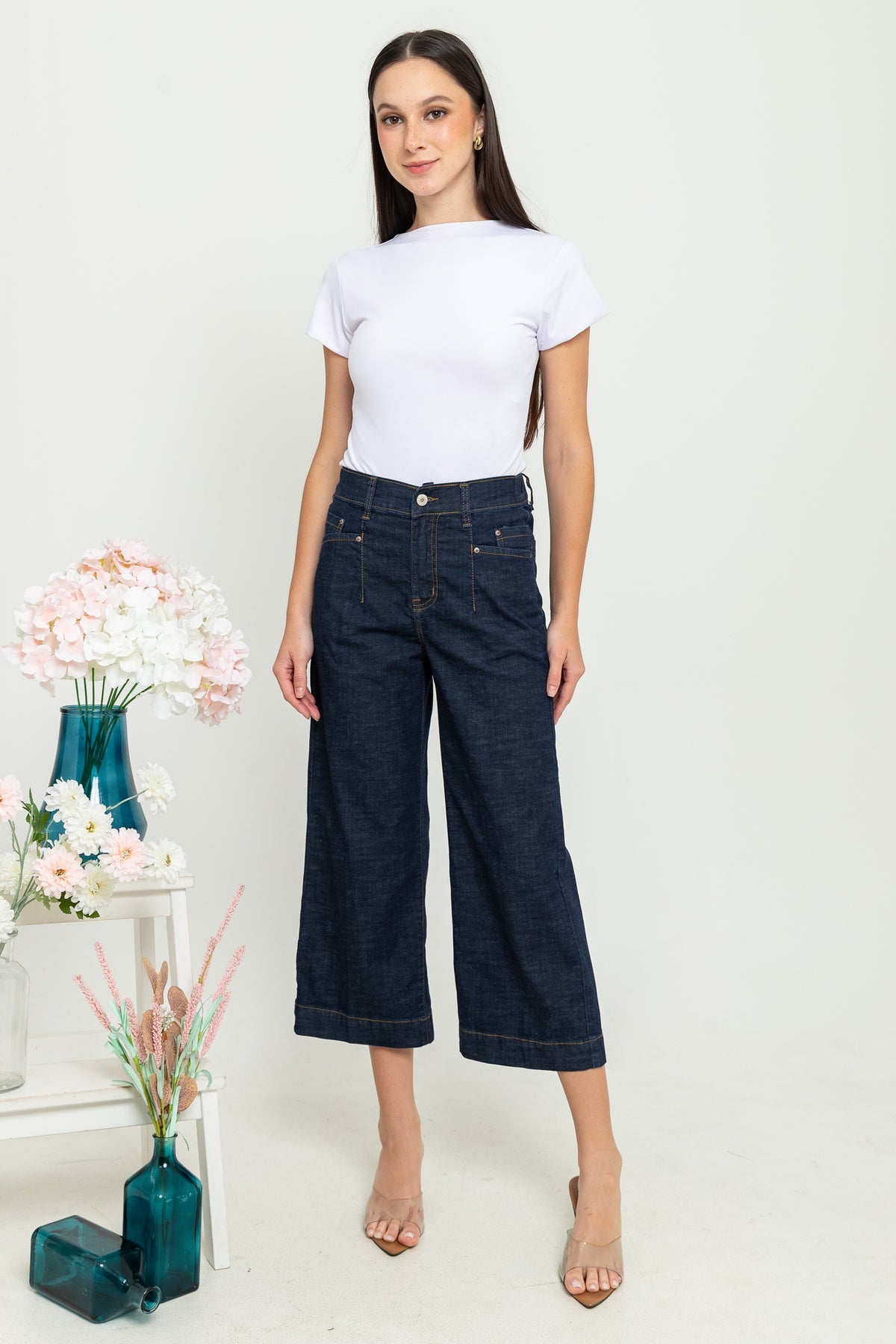 Cropped Dark Blue Jeans c150