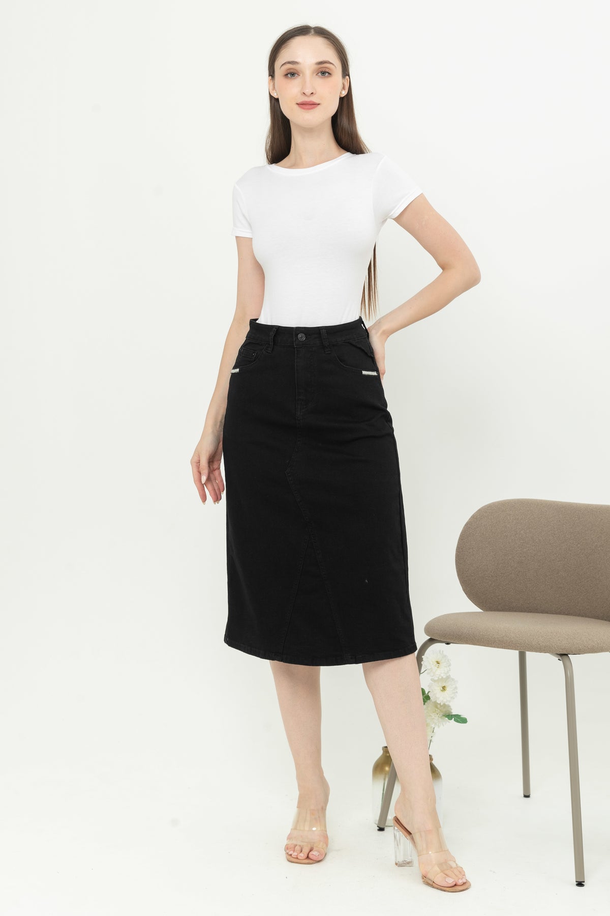 Skirt Black Jeans s357