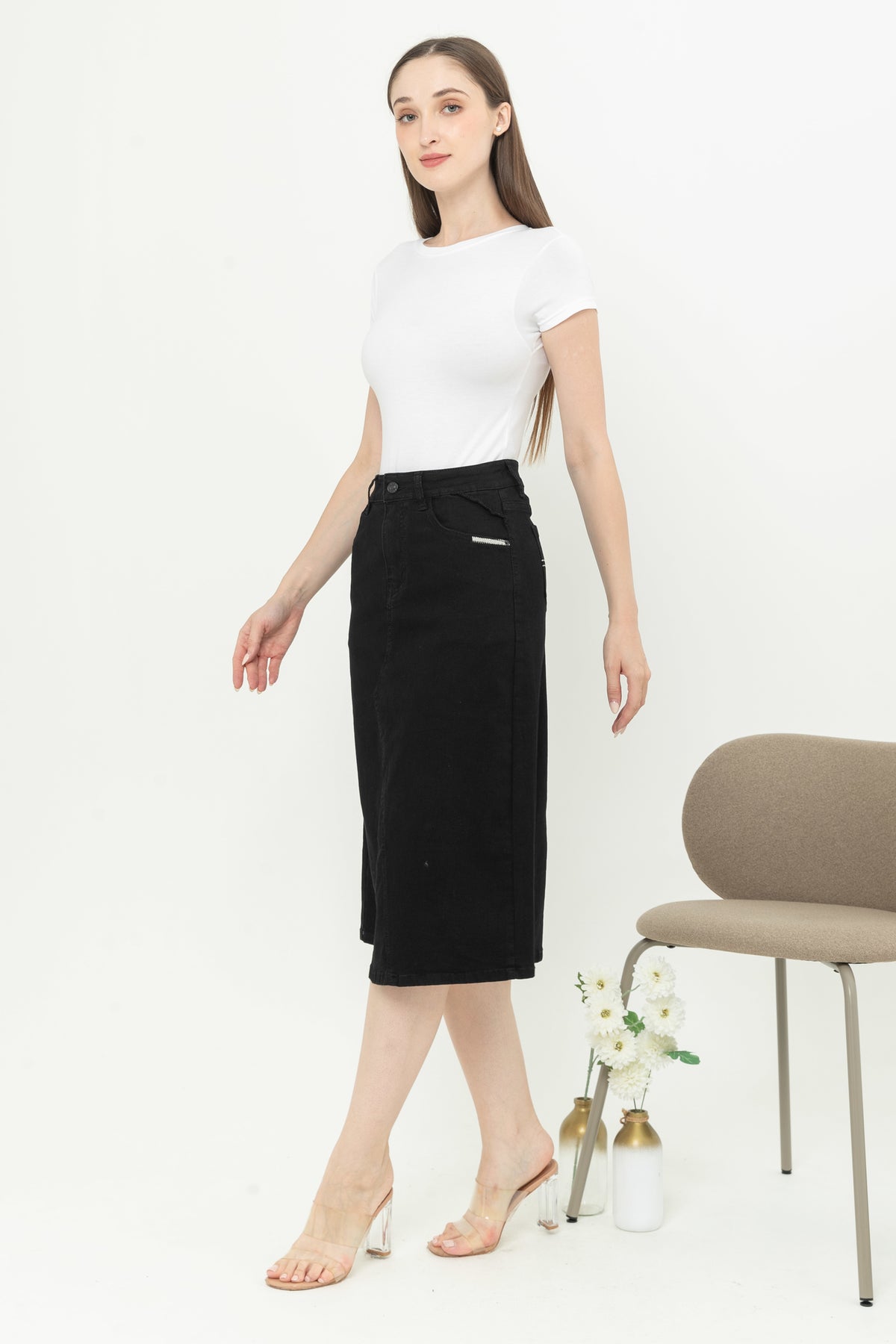 Skirt Black Jeans s357