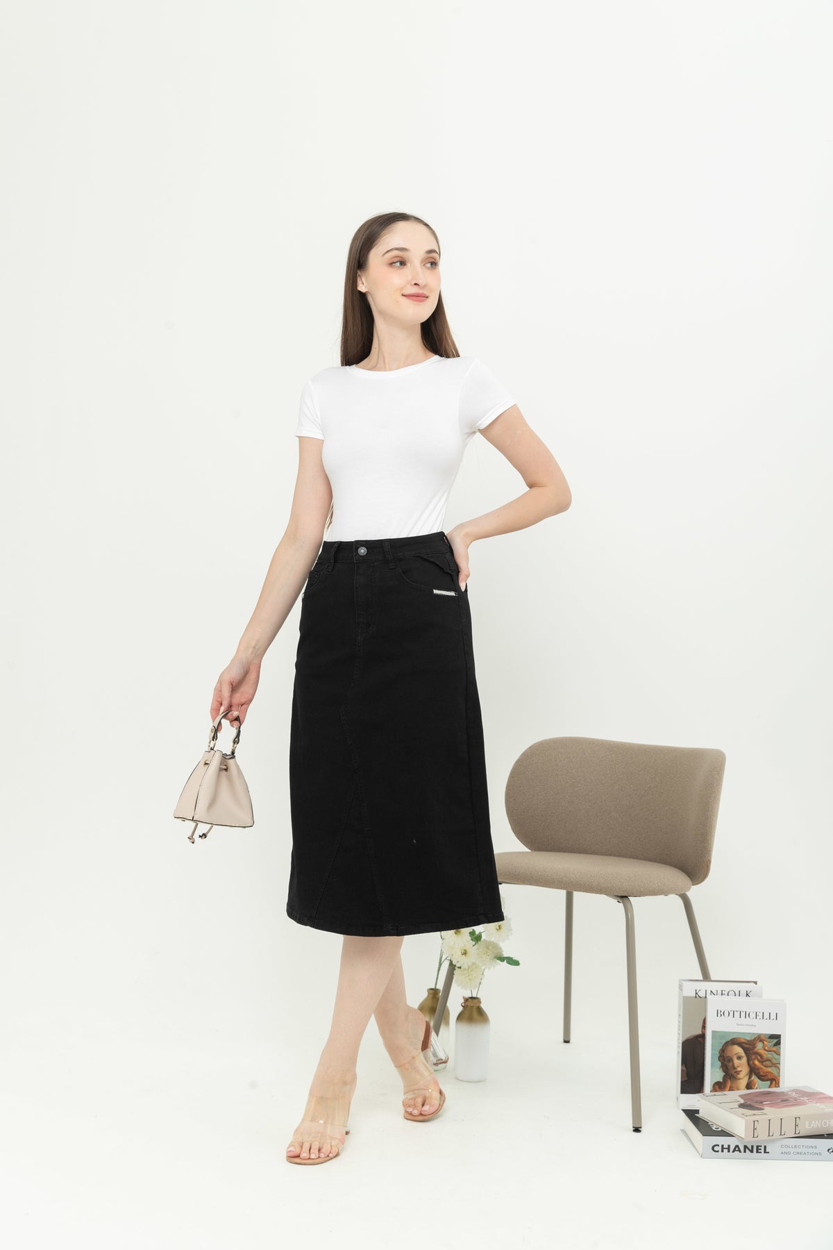 Skirt Black Jeans s357