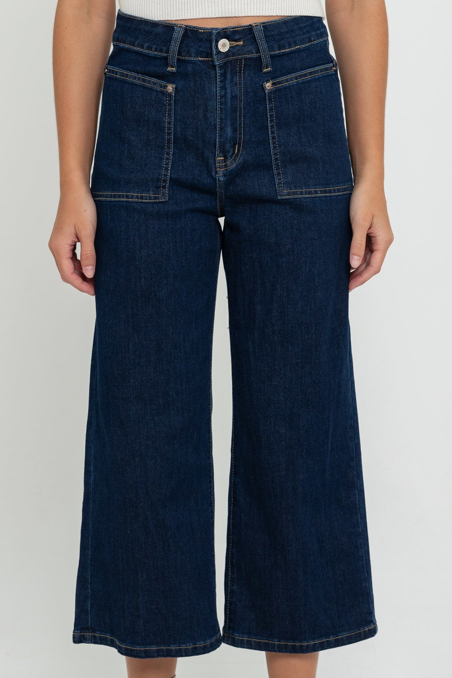 Cropped Dark Blue Jeans c169