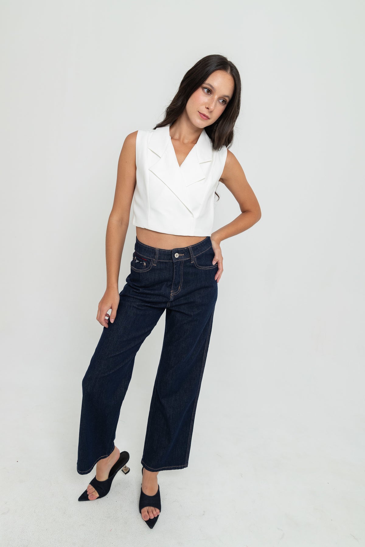 Wide Leg Dark Blue Jeans s450