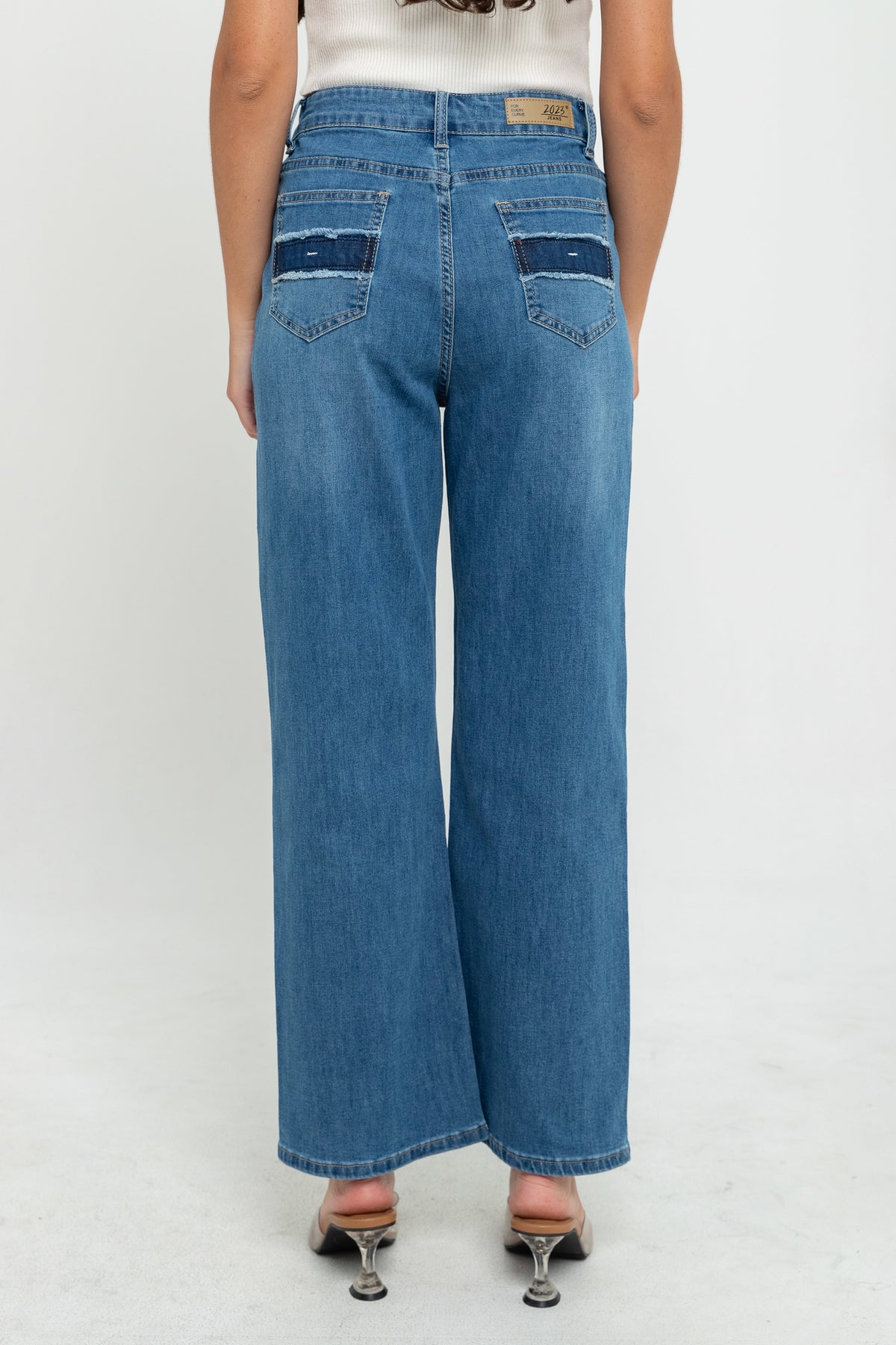 Wide Leg Light Blue Jeans s448
