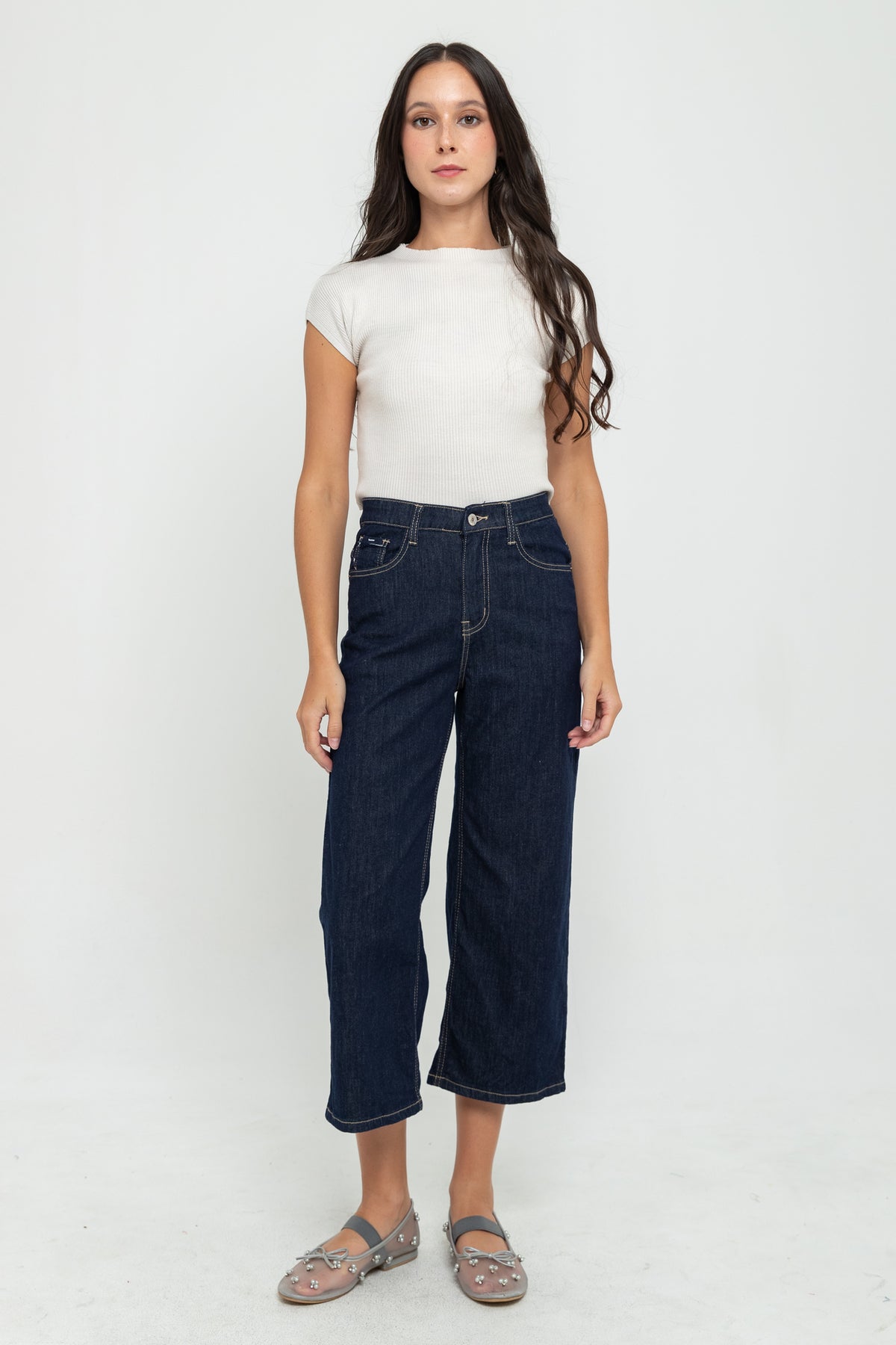 Cropped Dark Blue Jeans s465