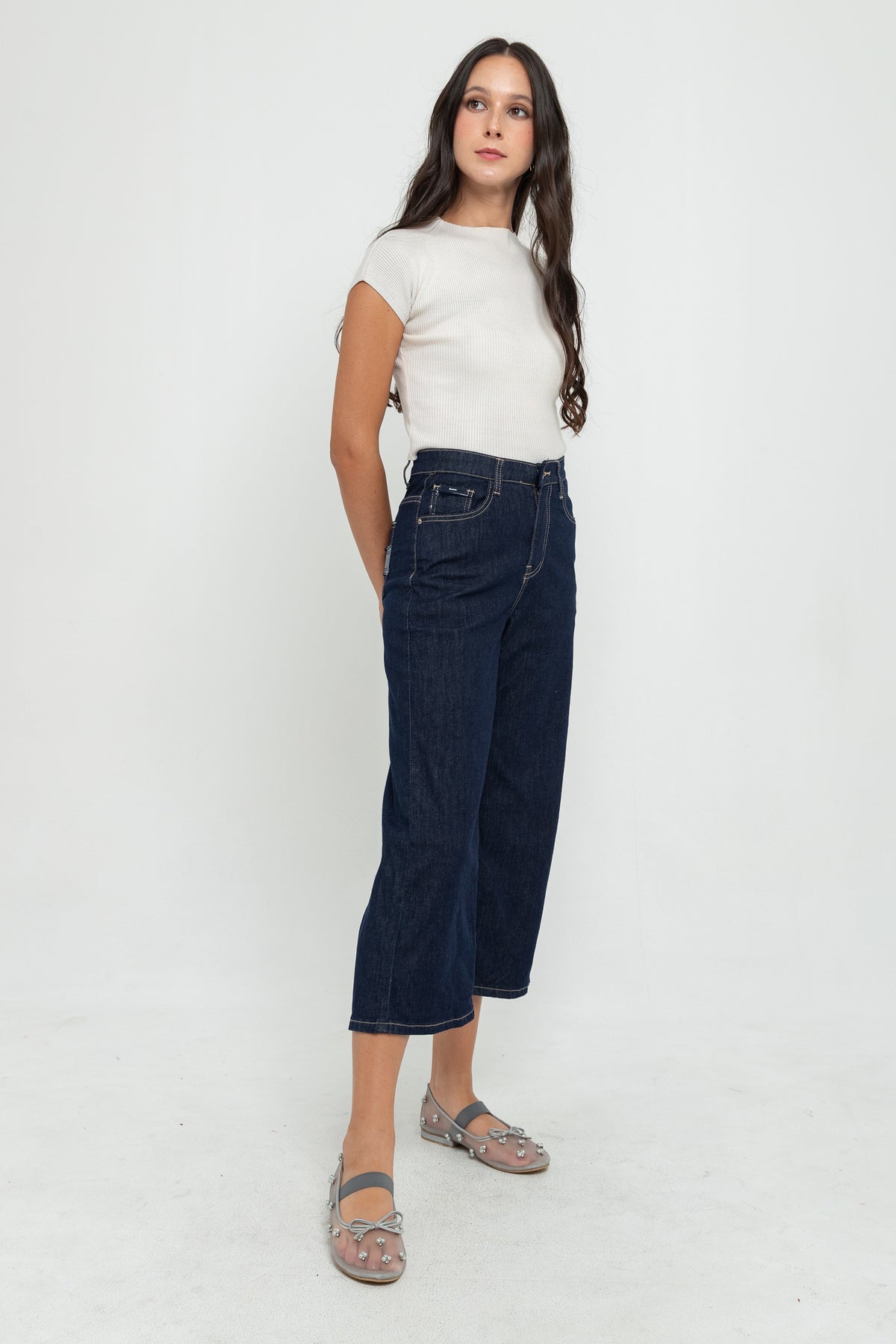 Cropped Dark Blue Jeans s465