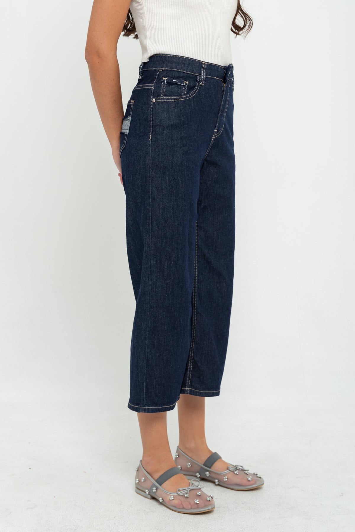 Cropped Dark Blue Jeans s465