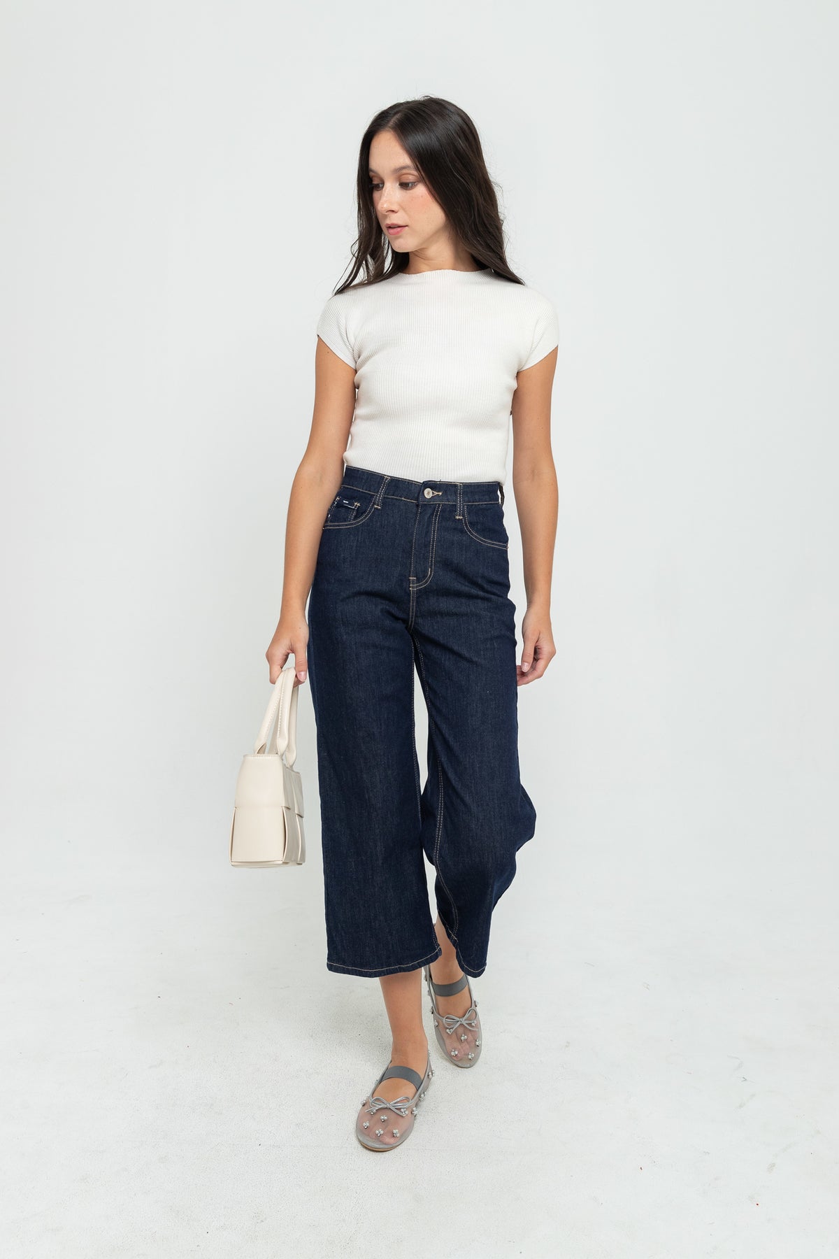Cropped Dark Blue Jeans s465
