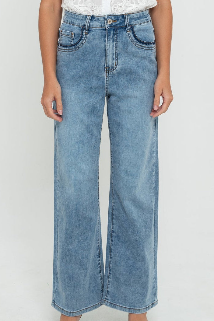 Wide Leg Light Blue Jeans s468