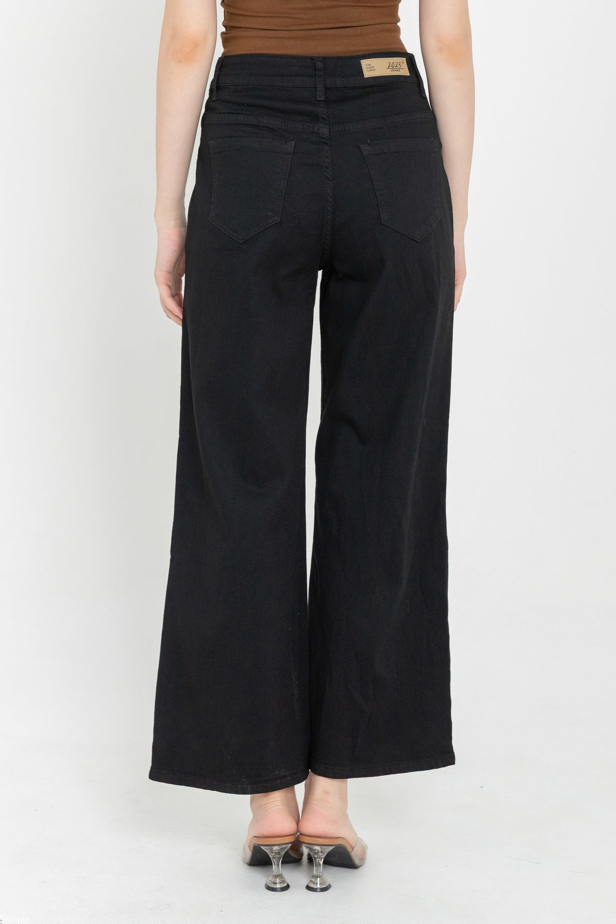 Wide Leg Black Jeans c187