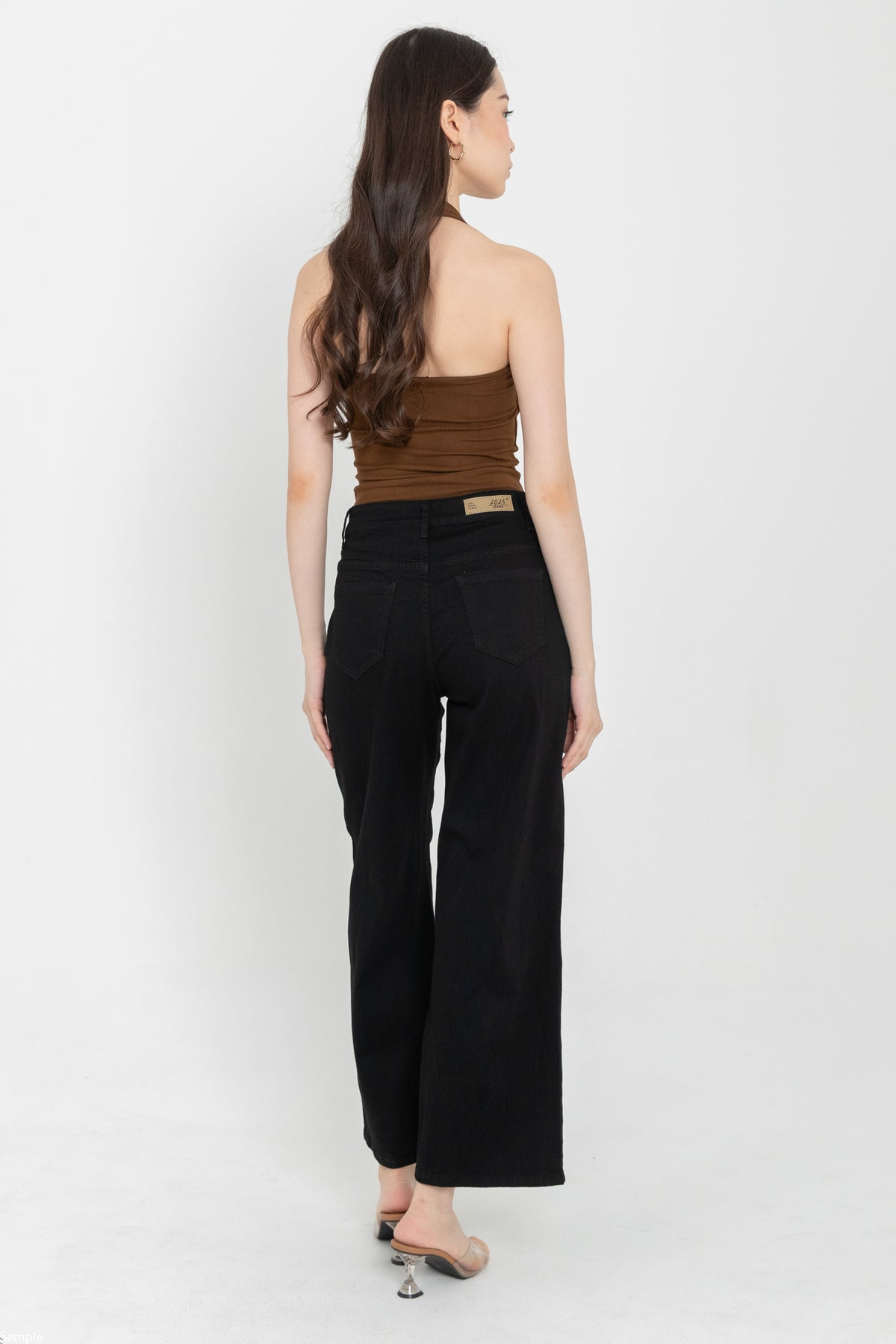 Wide Leg Black Jeans c187