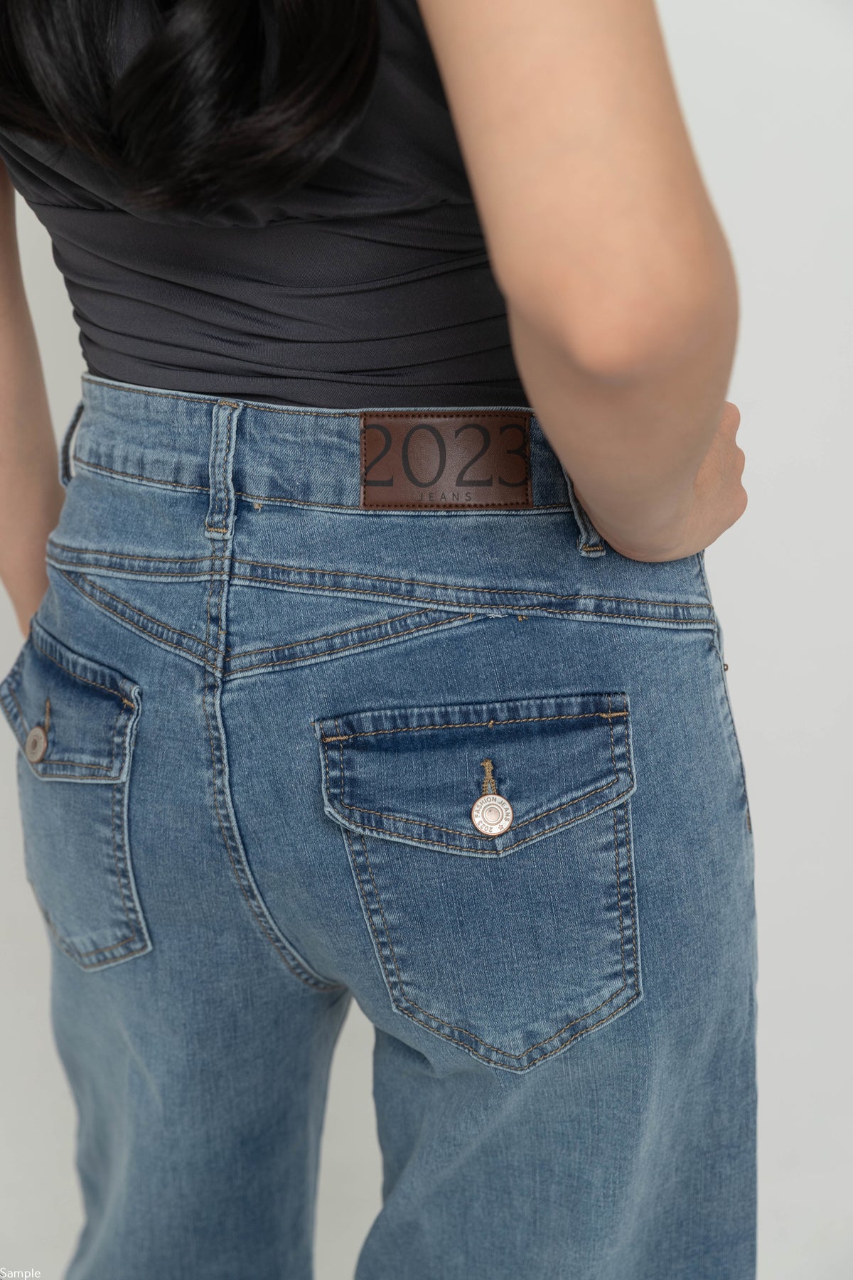 Wide Leg Light Blue Jeans c201