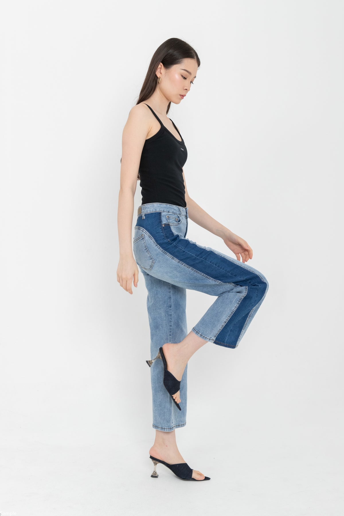 Wide Leg Light Blue Jeans c190
