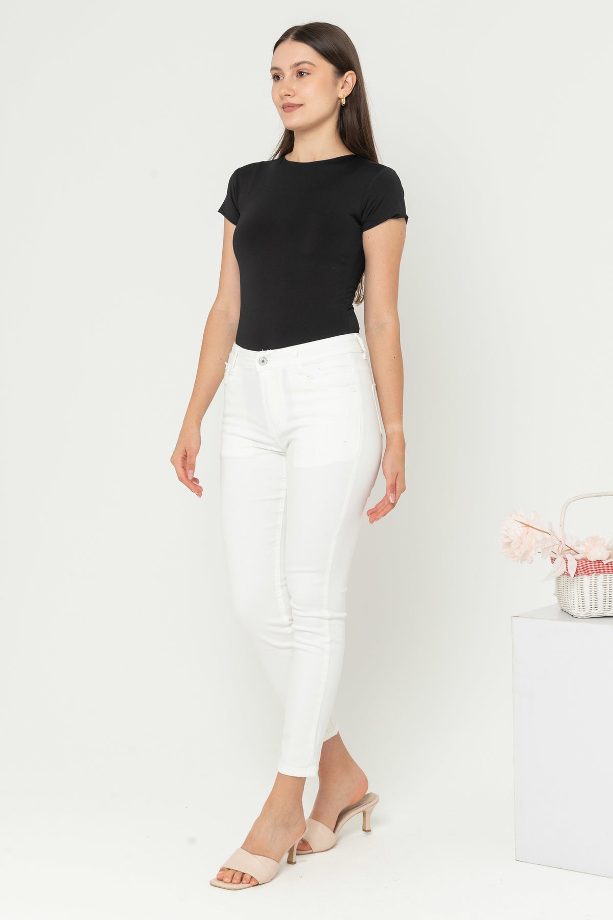 Slim White Jeans s351