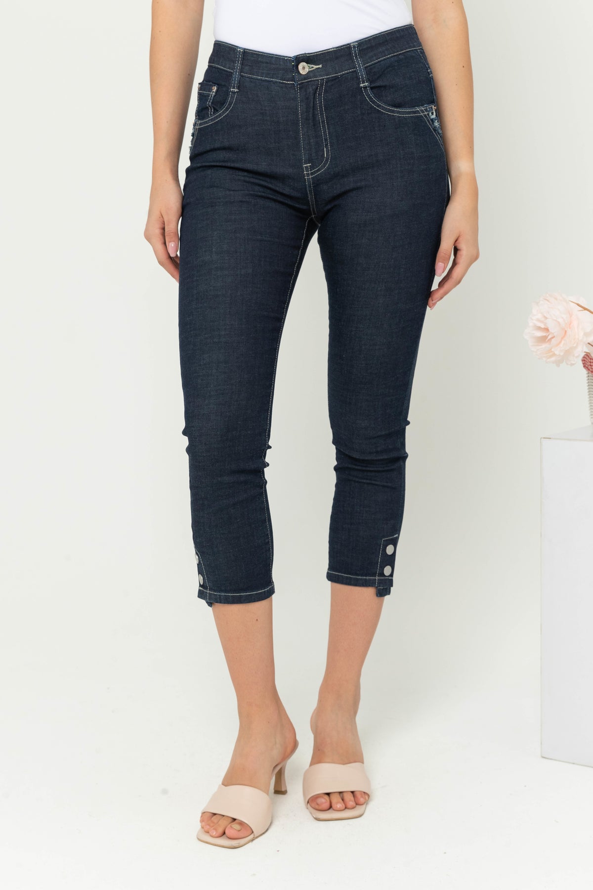Cropped Dark Blue Jeans s355