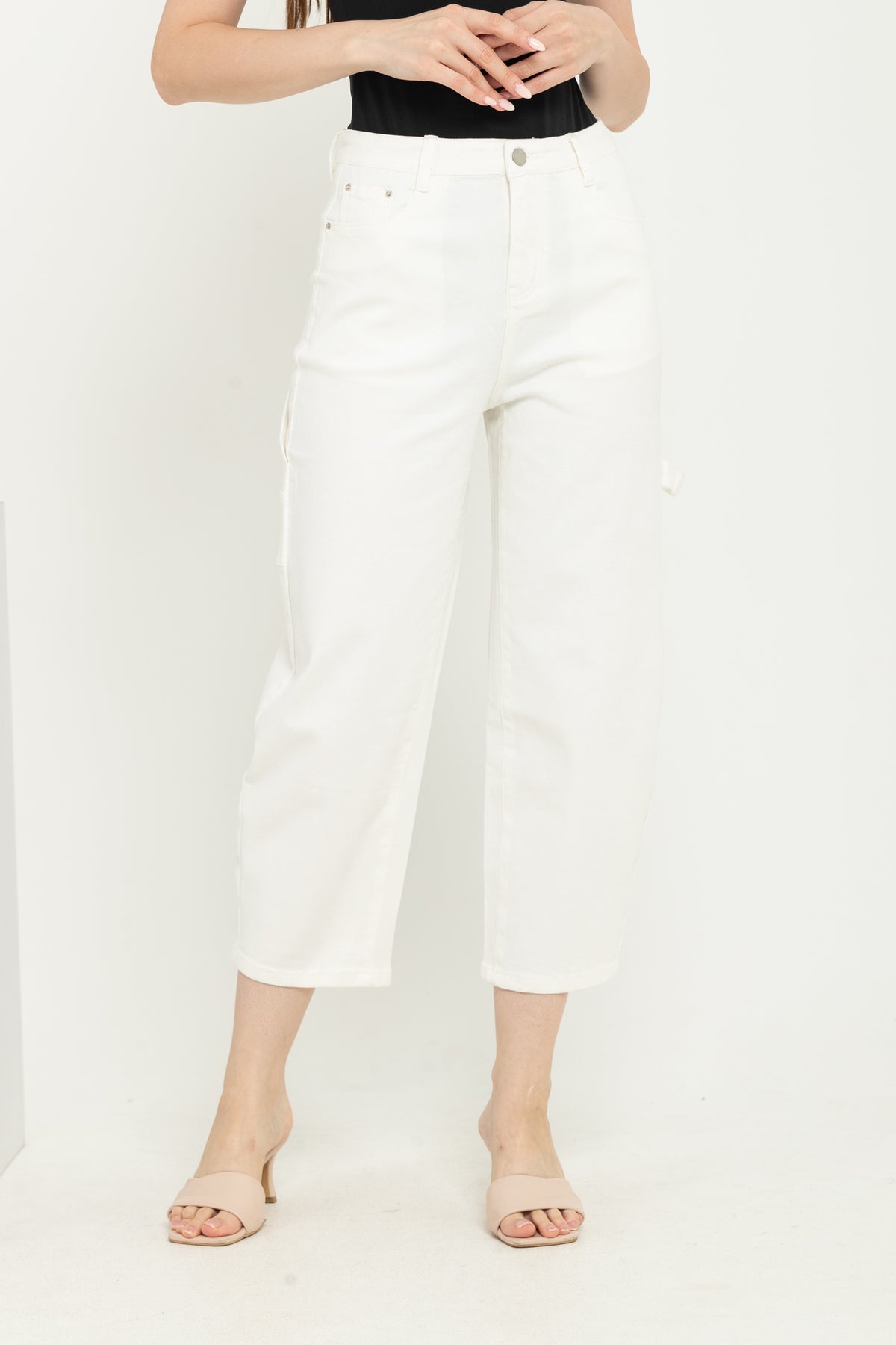 Barrel White Jeans s374-1