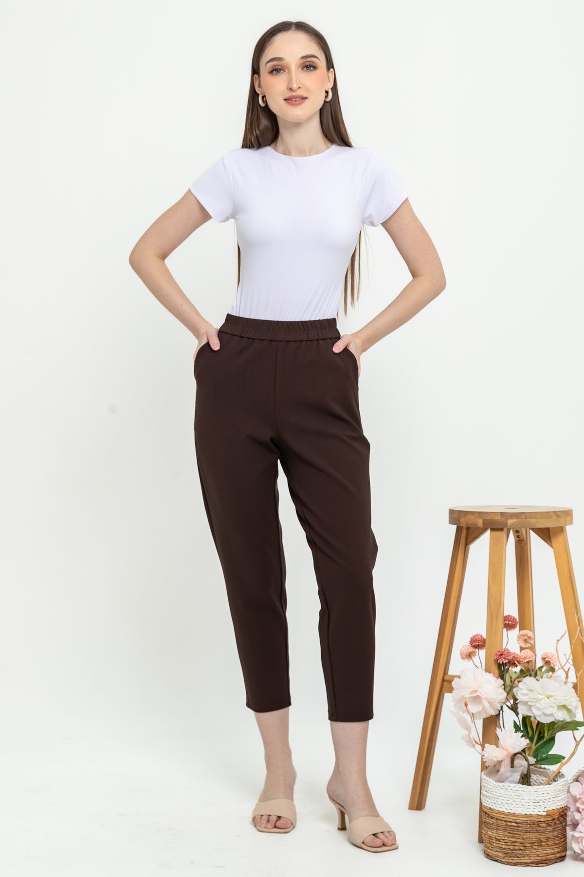 Combed Cotton Cropped Pants 99155