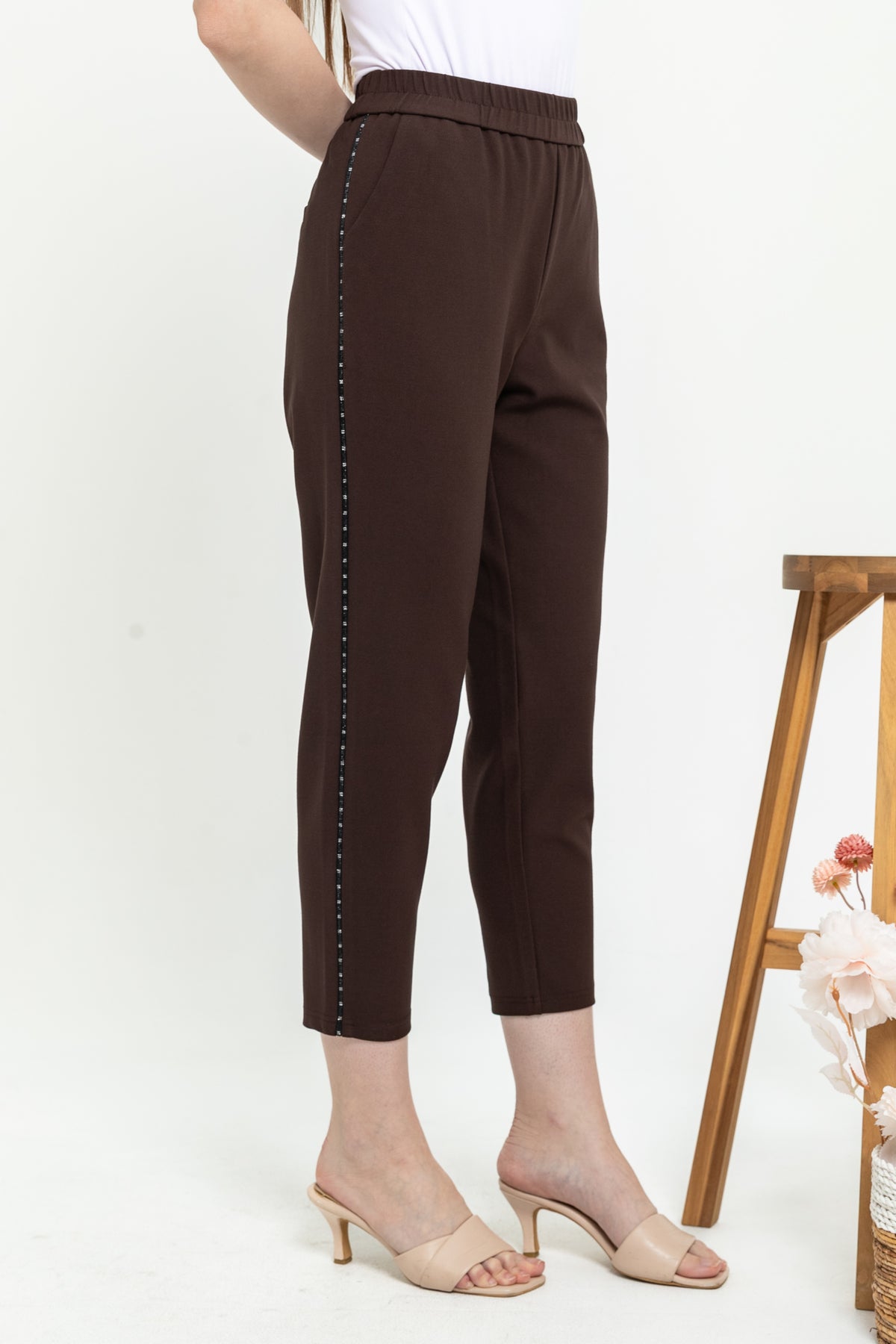 Combed Cotton Cropped Pants 99155