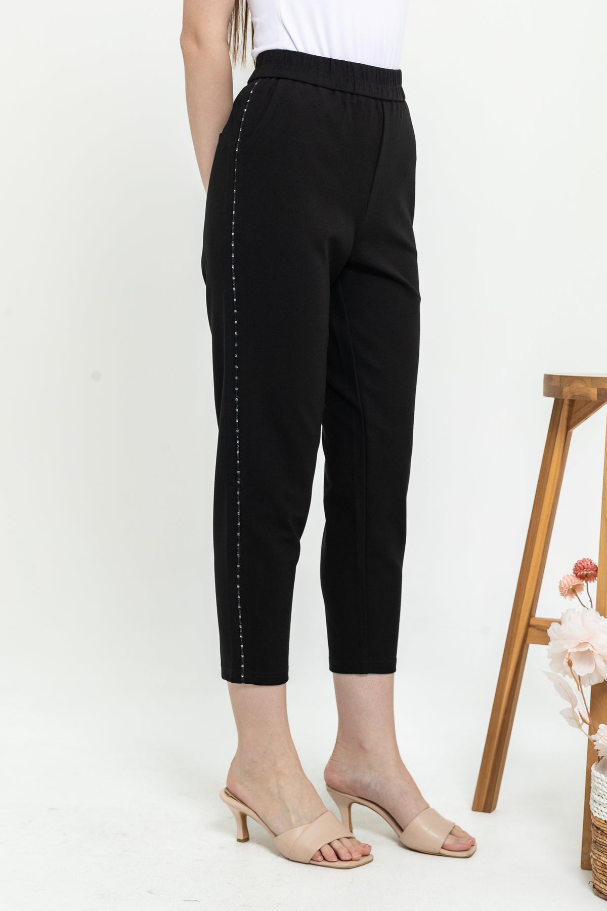 Combed Cotton Cropped Pants 99155