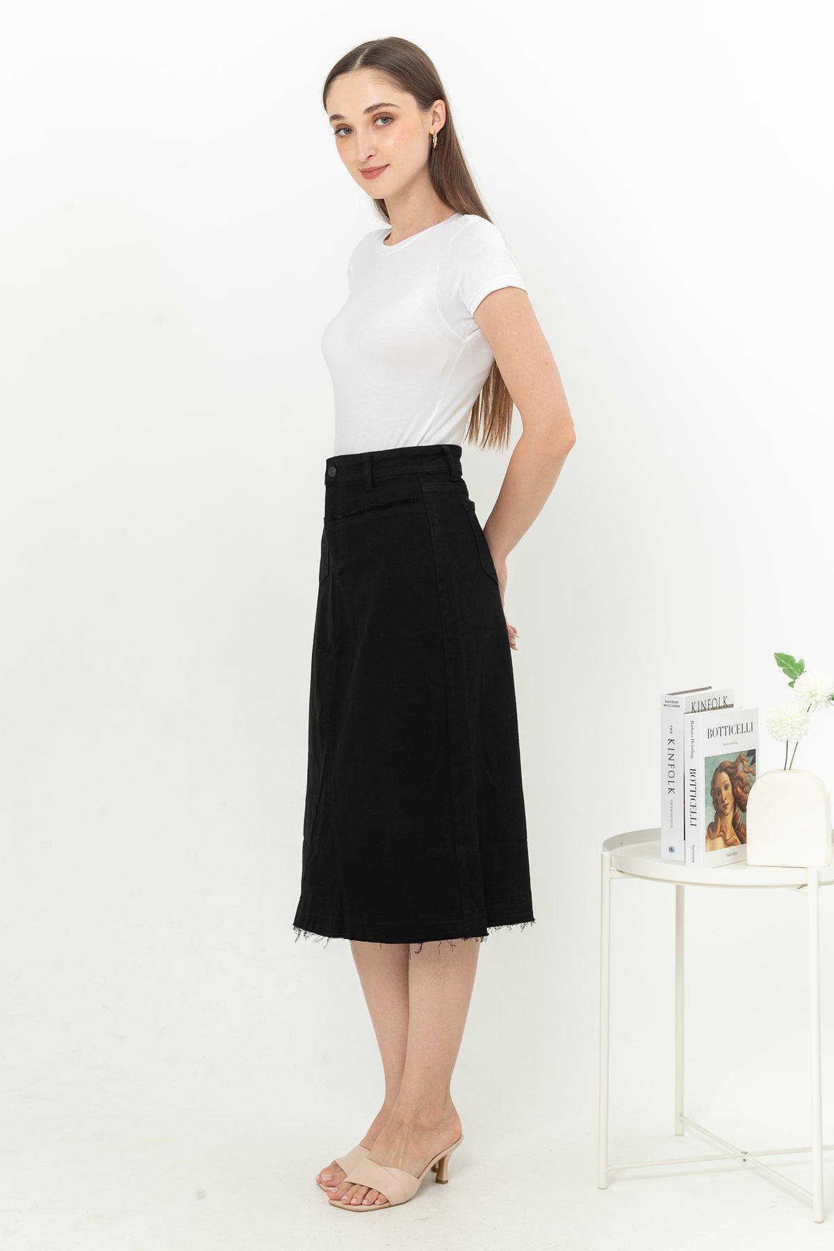 Skirt Black Jeans s342