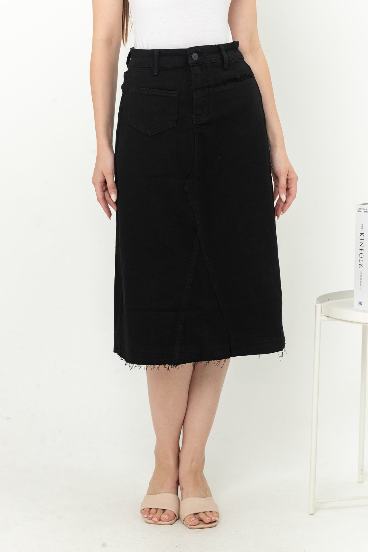 Skirt Black Jeans s342