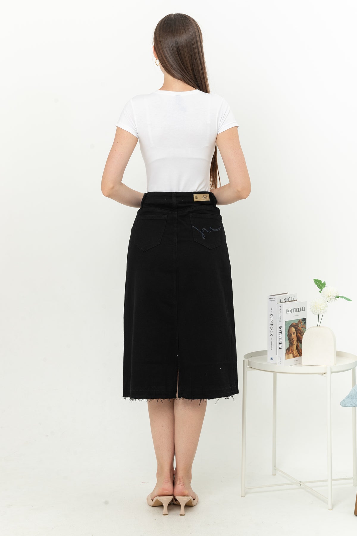 Skirt Black Jeans s342