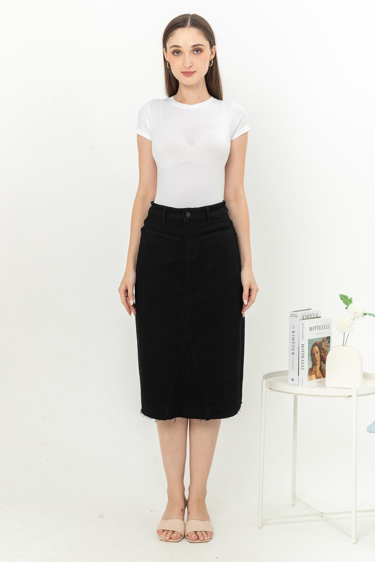 Skirt Black Jeans s322