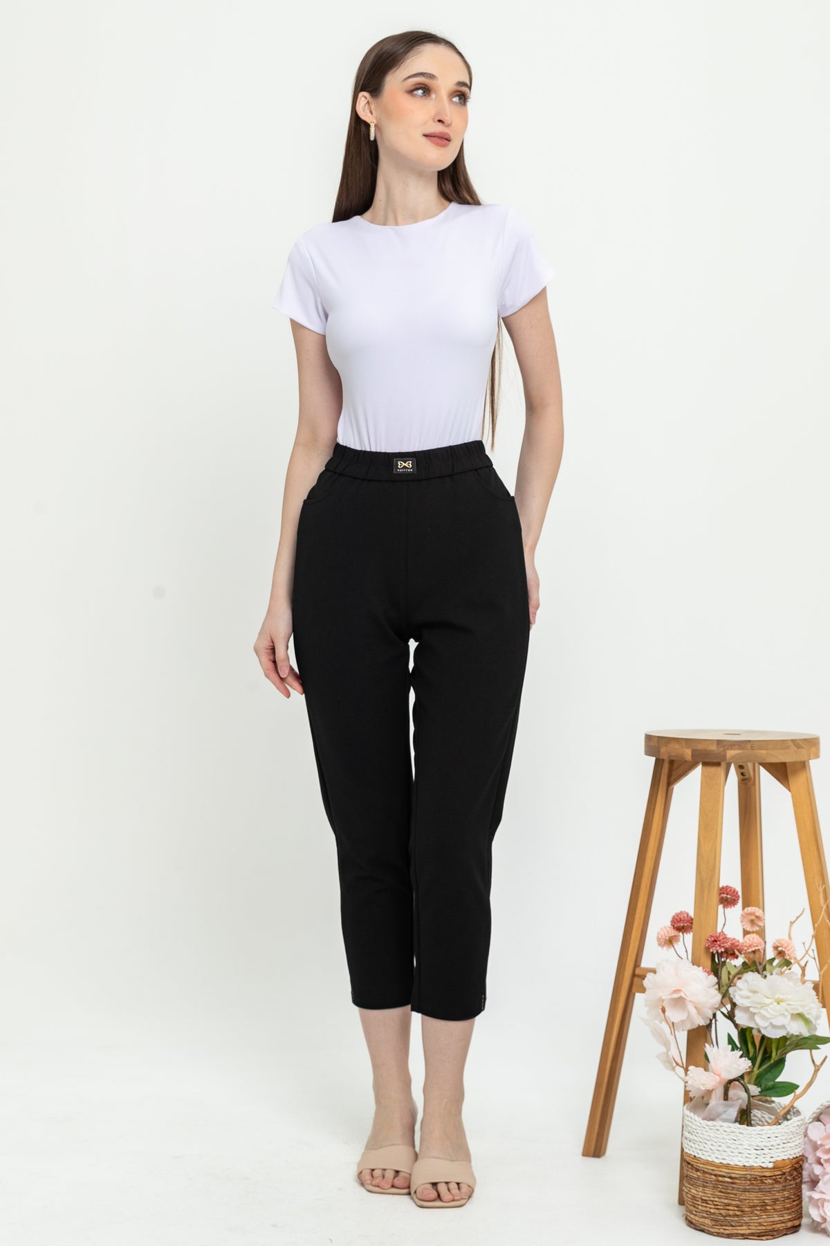 Combed Cotton Cropped Pants 9129
