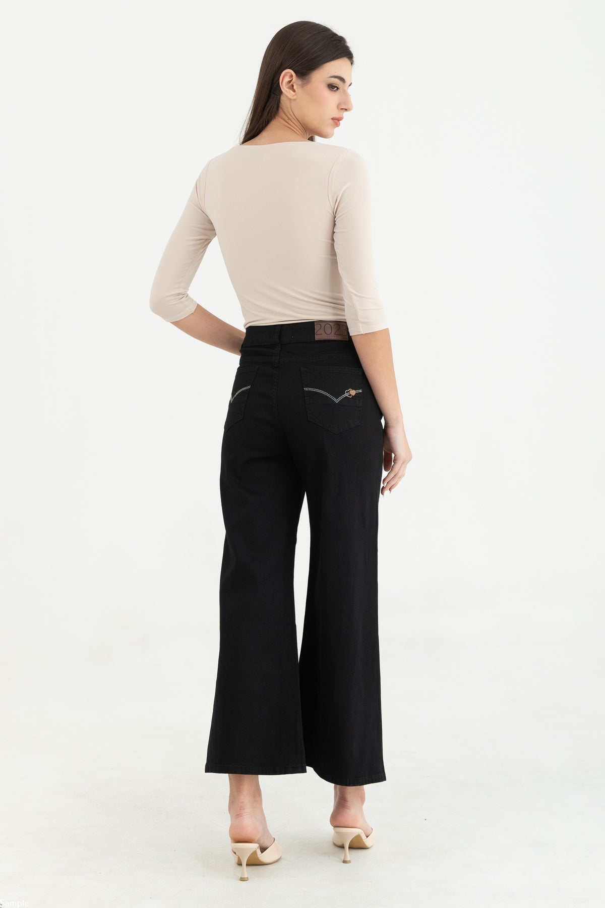 Wide Leg Black Jeans c219