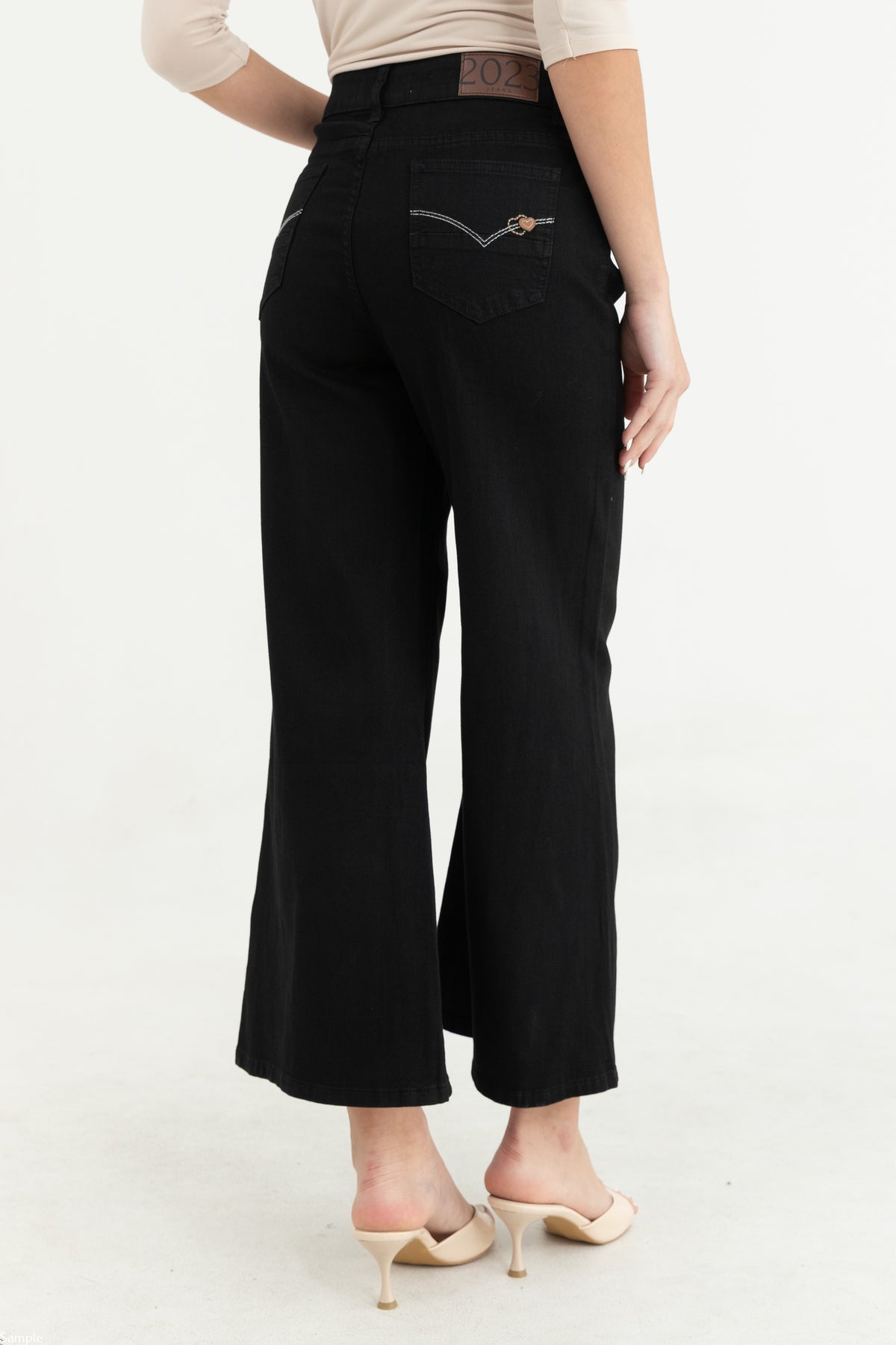 Wide Leg Black Jeans c219