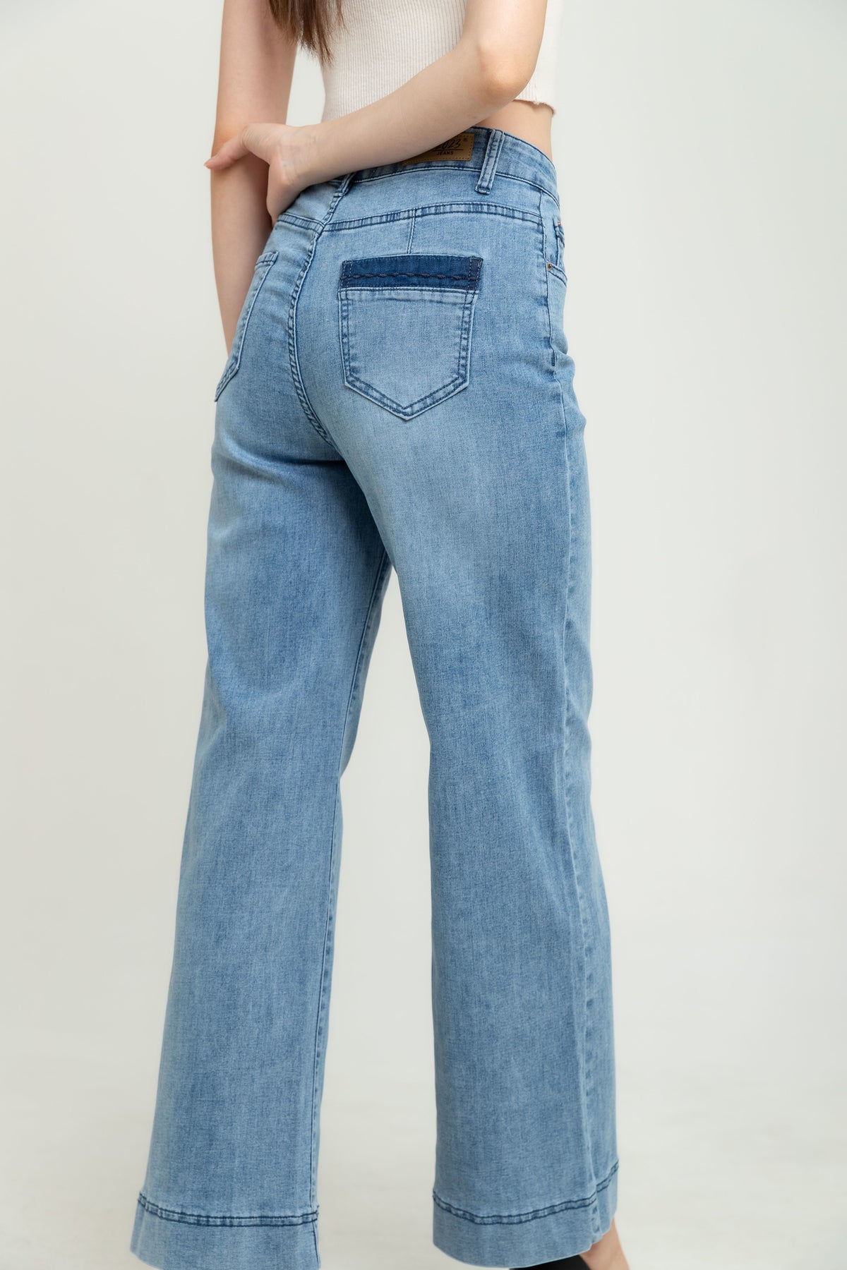 Wide Leg Light Blue Jeans s478