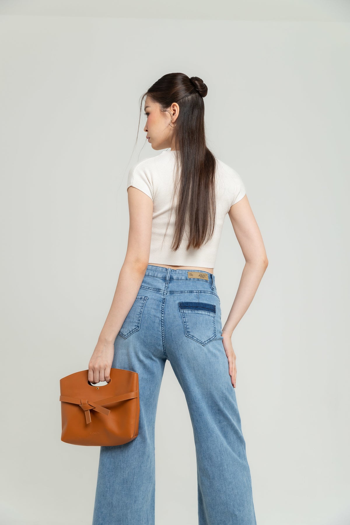 Wide Leg Light Blue Jeans s478