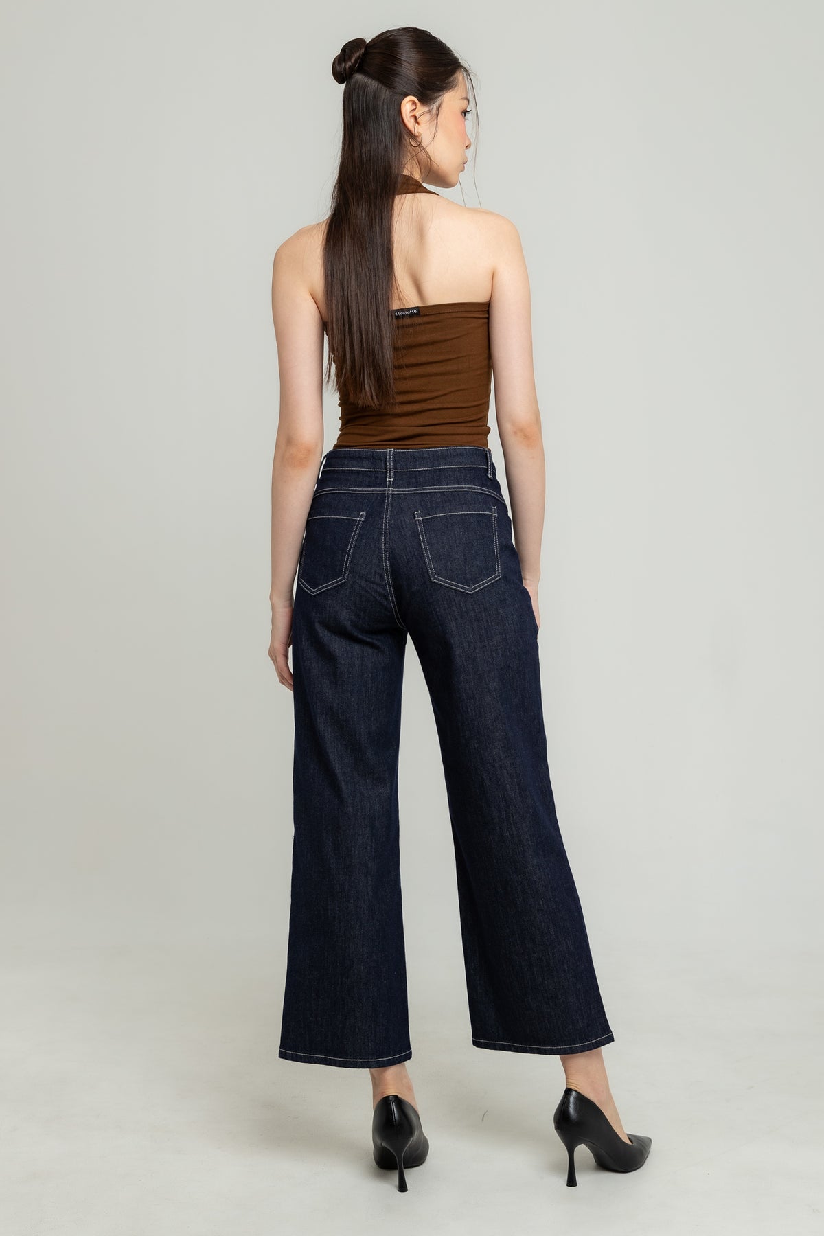 Wide Leg Dark Blue Jeans c185