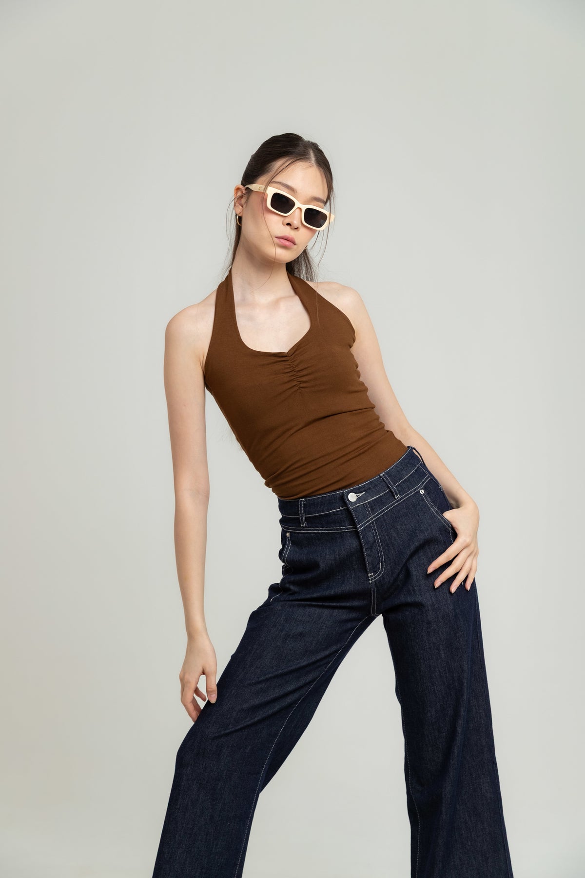 Wide Leg Dark Blue Jeans c185