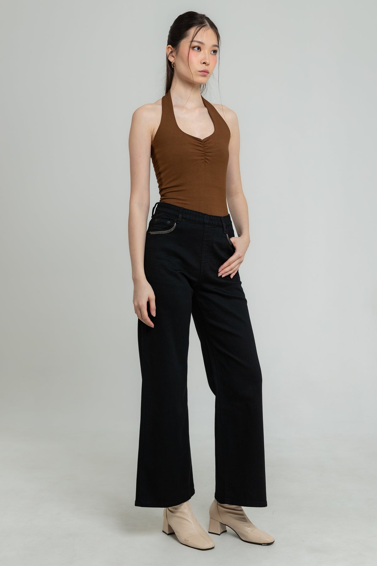 Wide Leg Black Jeans s482