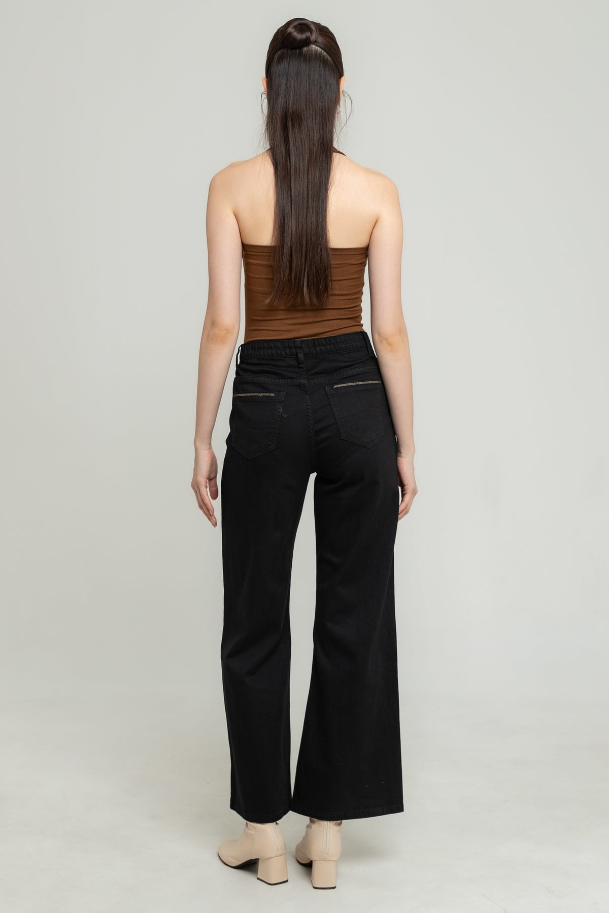 Wide Leg Black Jeans s482