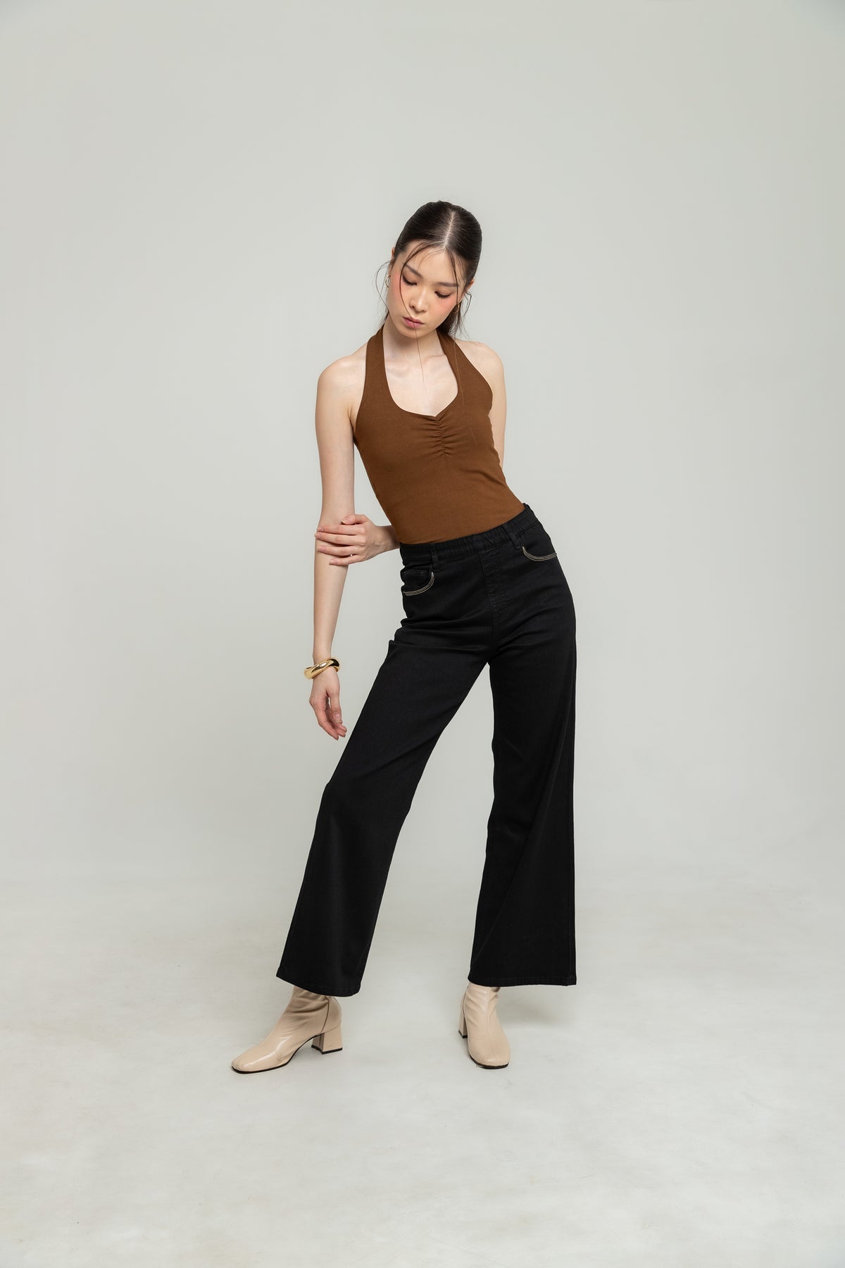 Wide Leg Black Jeans s482