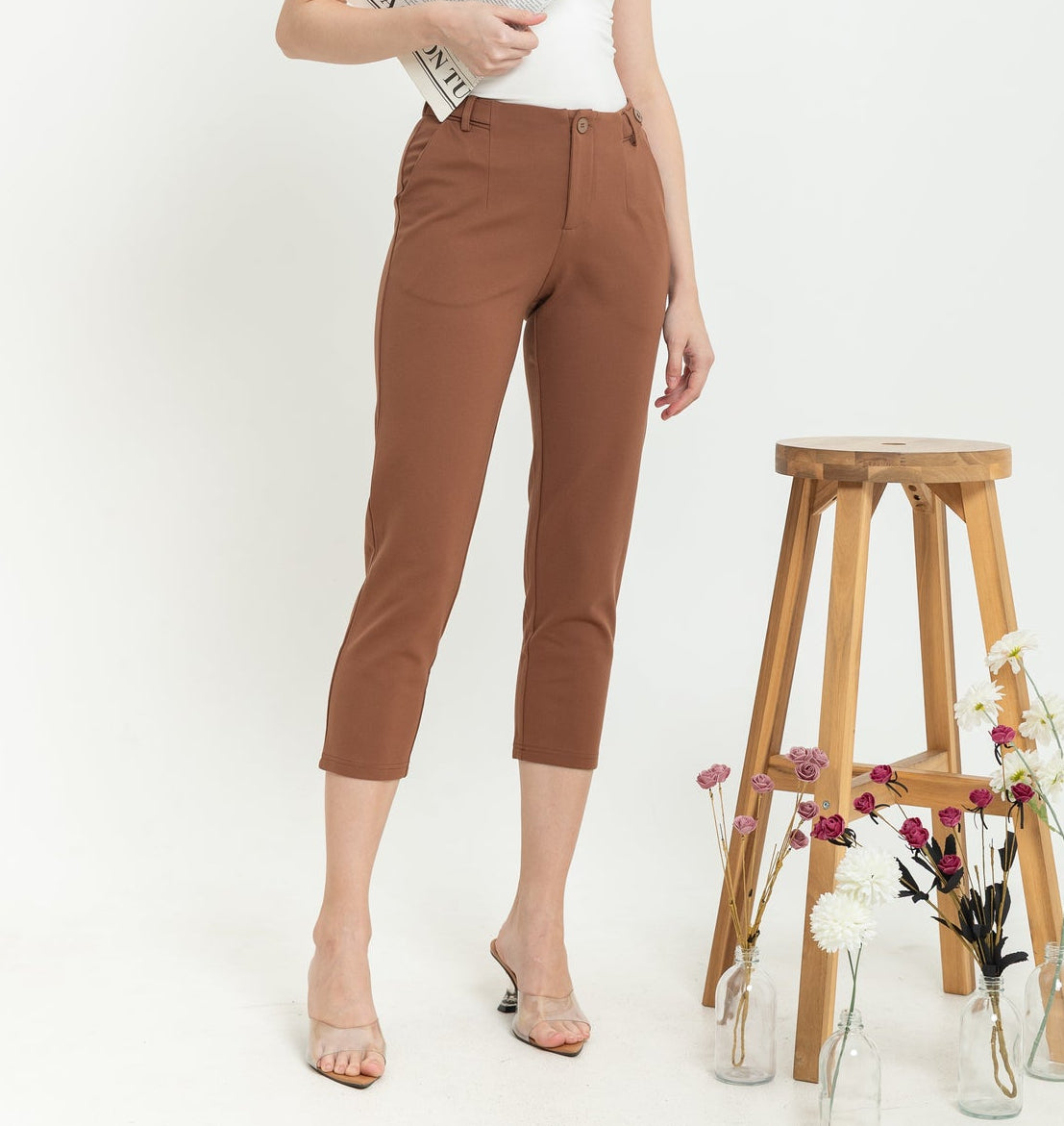 Combed Cotton Cropped Pants n512