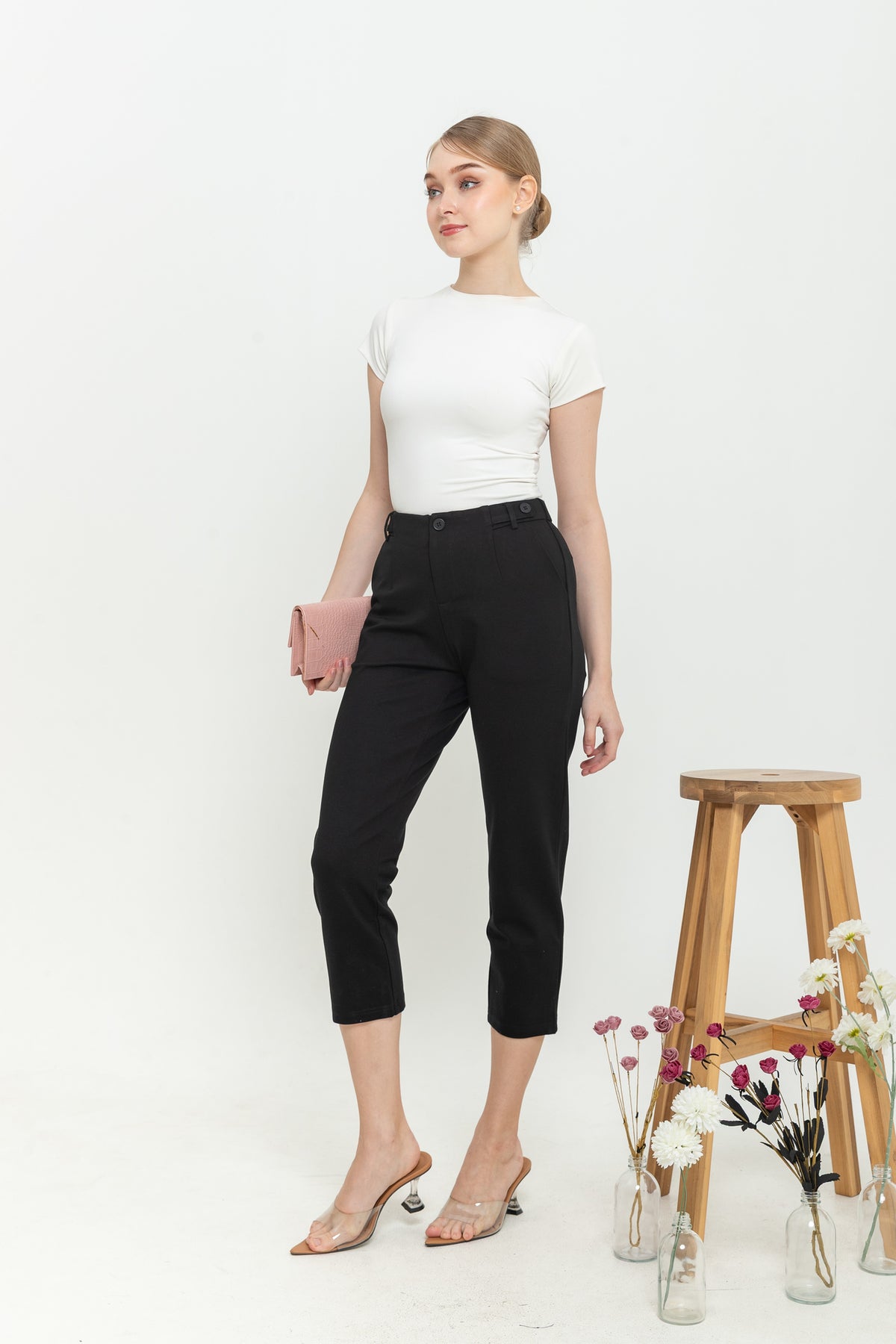 Combed Cotton Cropped Pants n512