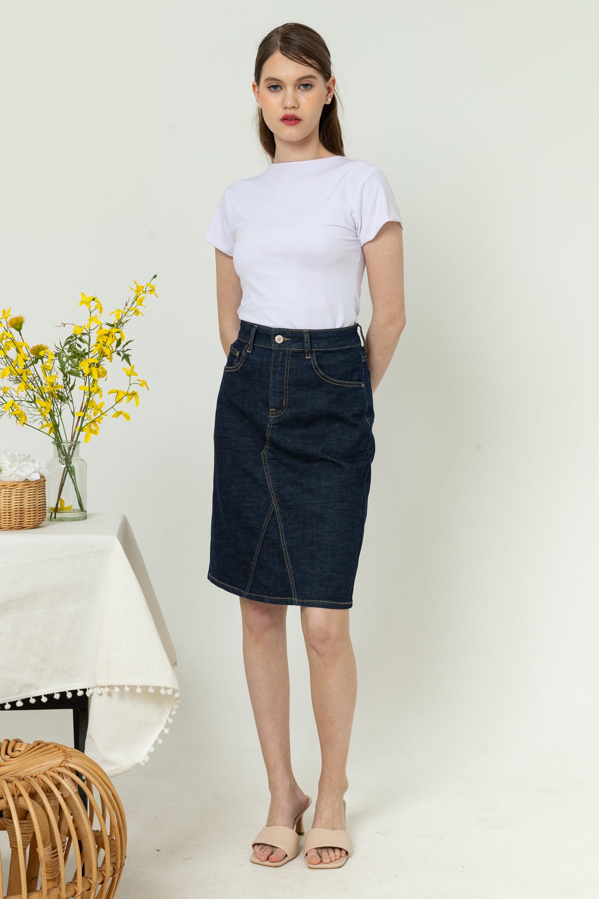 Skirt Dark Blue Jeans s406