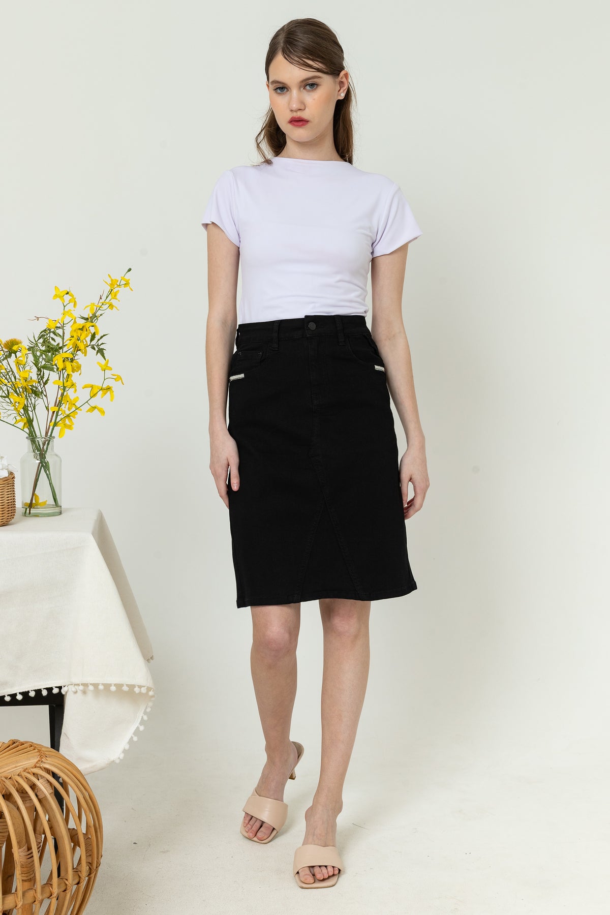 Skirt Black Jeans s410